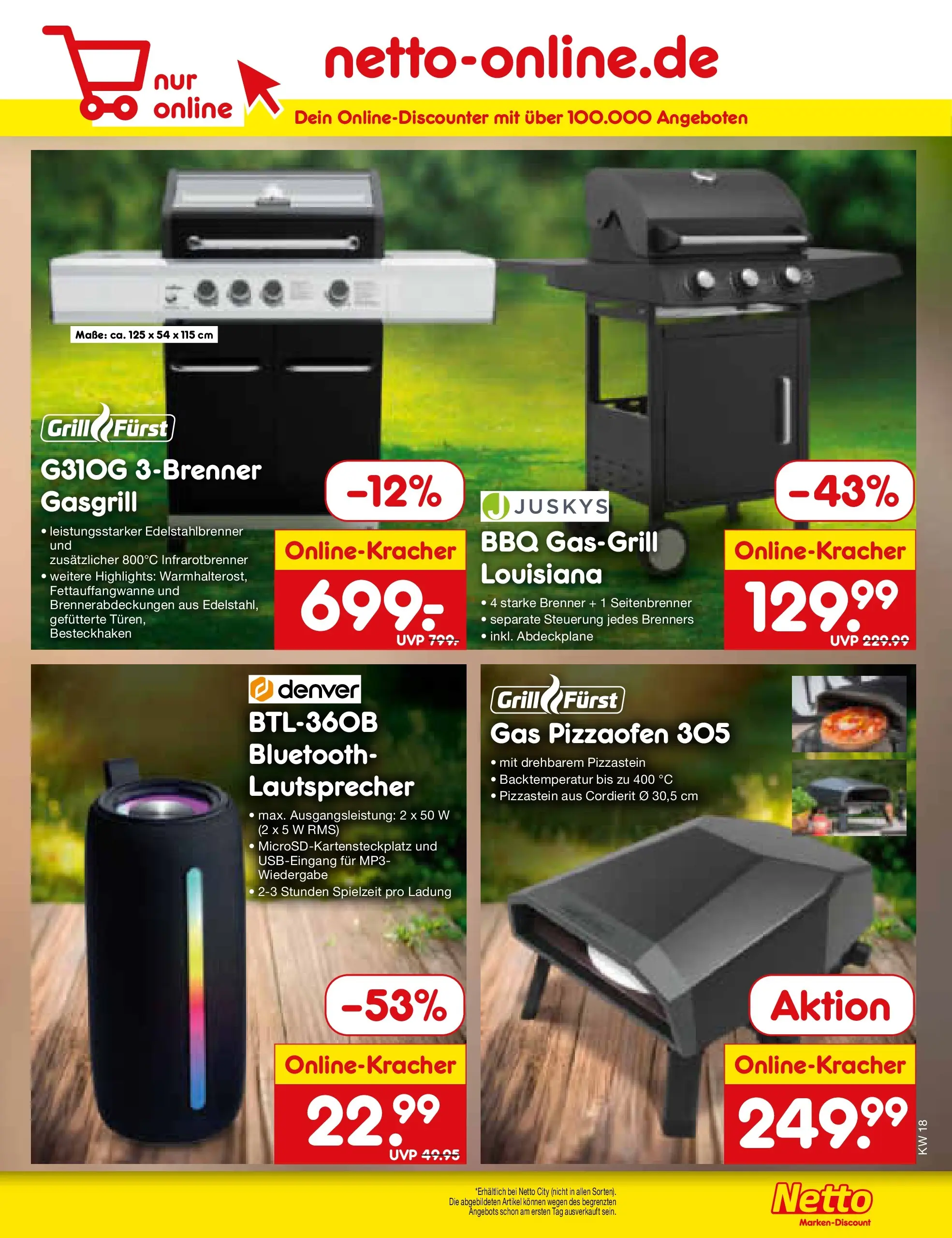 Netto Marken-Discount Prospekt Velden	 (ab 29.04.2026) » Angebote | Seite: 48 | Produkte: Lautsprecher, Grill, MP3