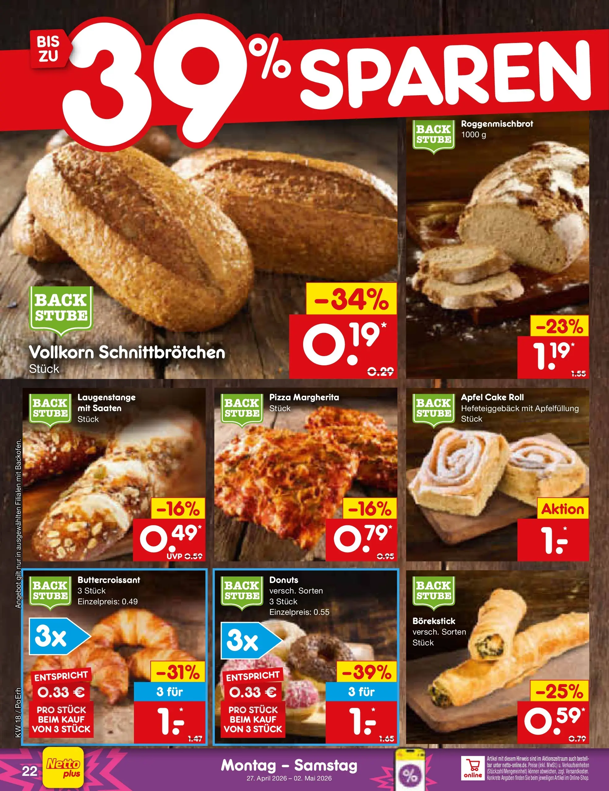 Netto Marken-Discount Prospekt Velden	 (ab 29.04.2026) » Angebote | Seite: 43 | Produkte: Äpfel, Donuts, Pizza