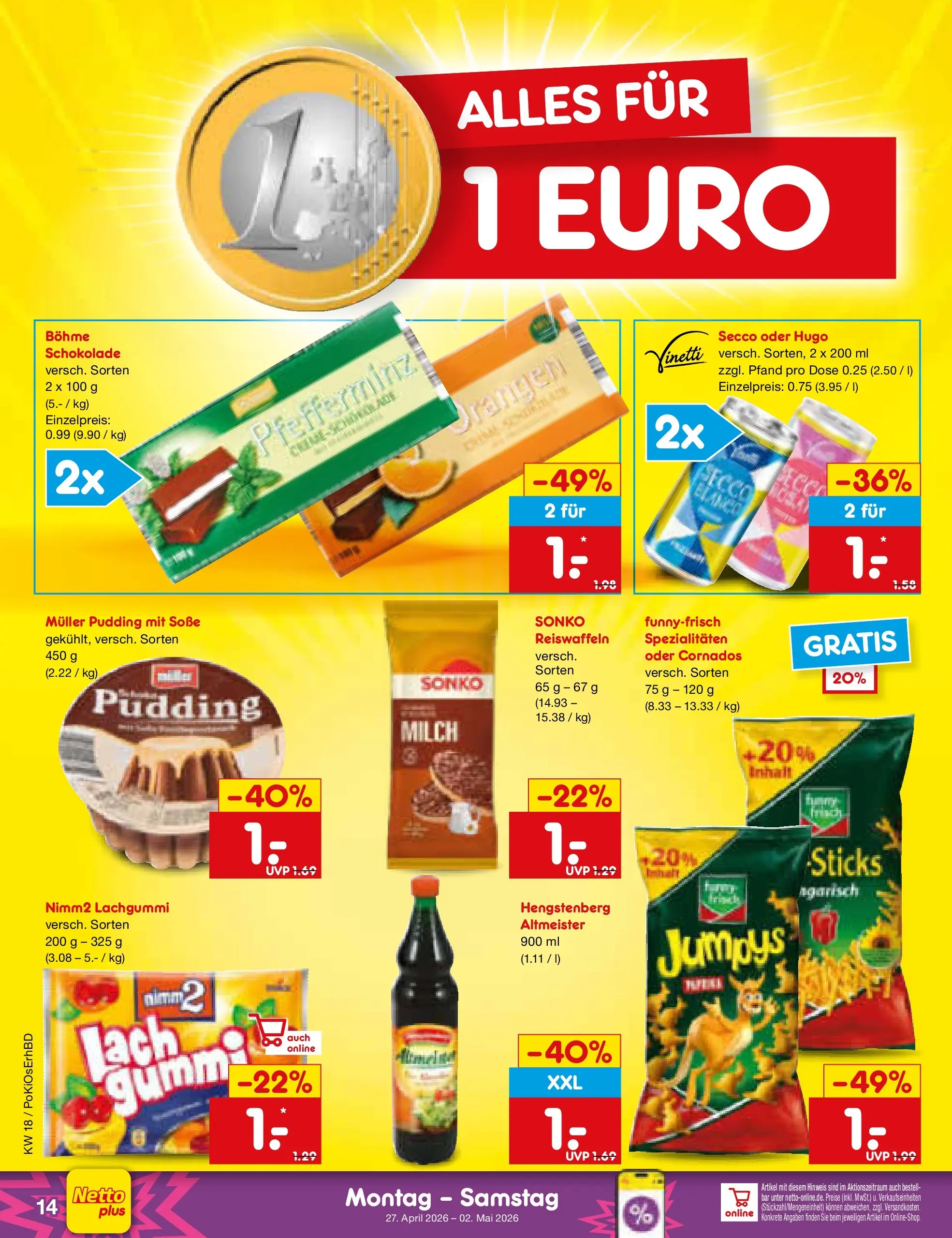 Netto Marken-Discount Prospekt Velden	 (ab 29.04.2026) » Angebote | Seite: 31 | Produkte: Milch, Schokolade, Pudding, Soße