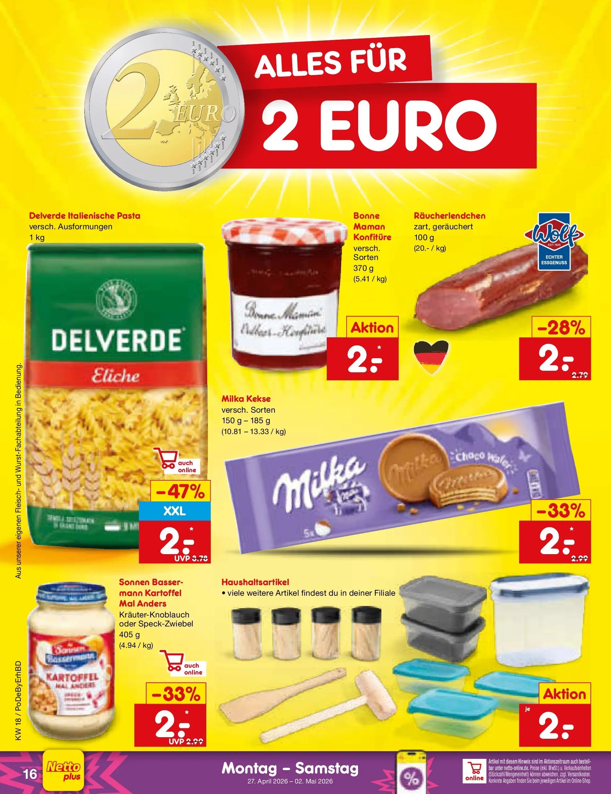 Netto Marken-Discount Prospekt Velden	 (ab 29.04.2026) » Angebote | Seite: 33 | Produkte: Milka, Pasta, Fleisch, Kekse