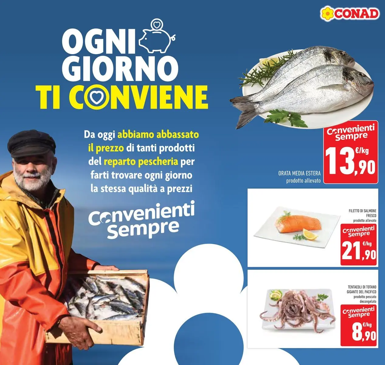 Volantino Conad dal 22/04/2026 > Anteprima | Pagina: 6 | Prodotti: Salmone, Salmone fresco, Orata, Totano