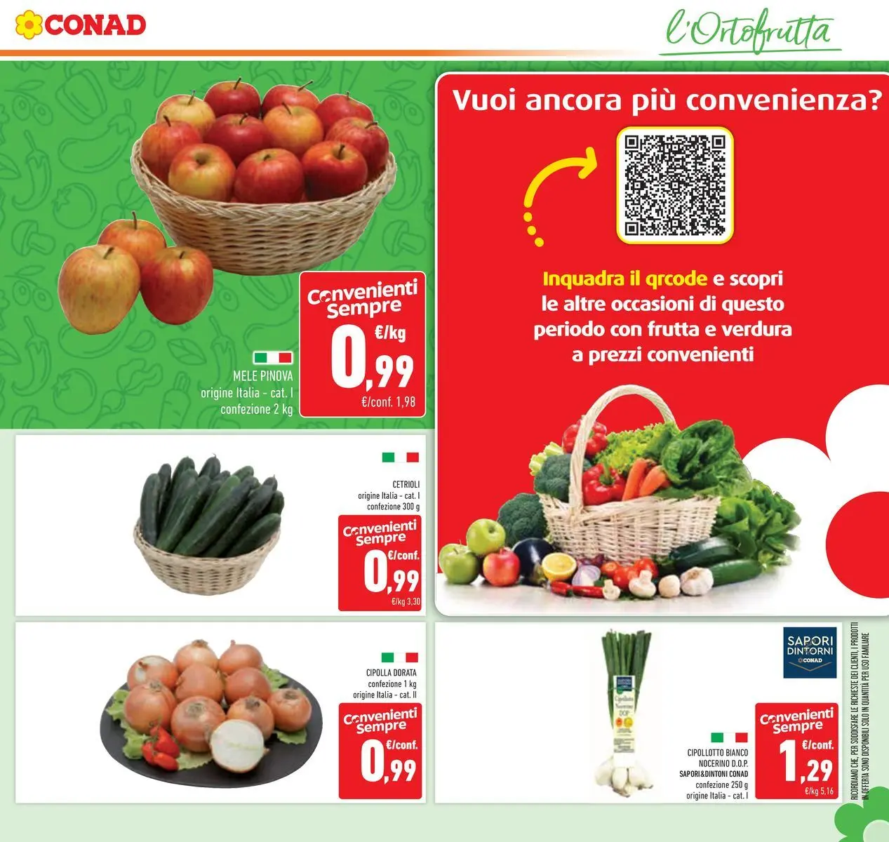 Volantino Conad dal 22/04/2026 > Anteprima | Pagina: 9 | Prodotti: Mele, Cetrioli, Frutta