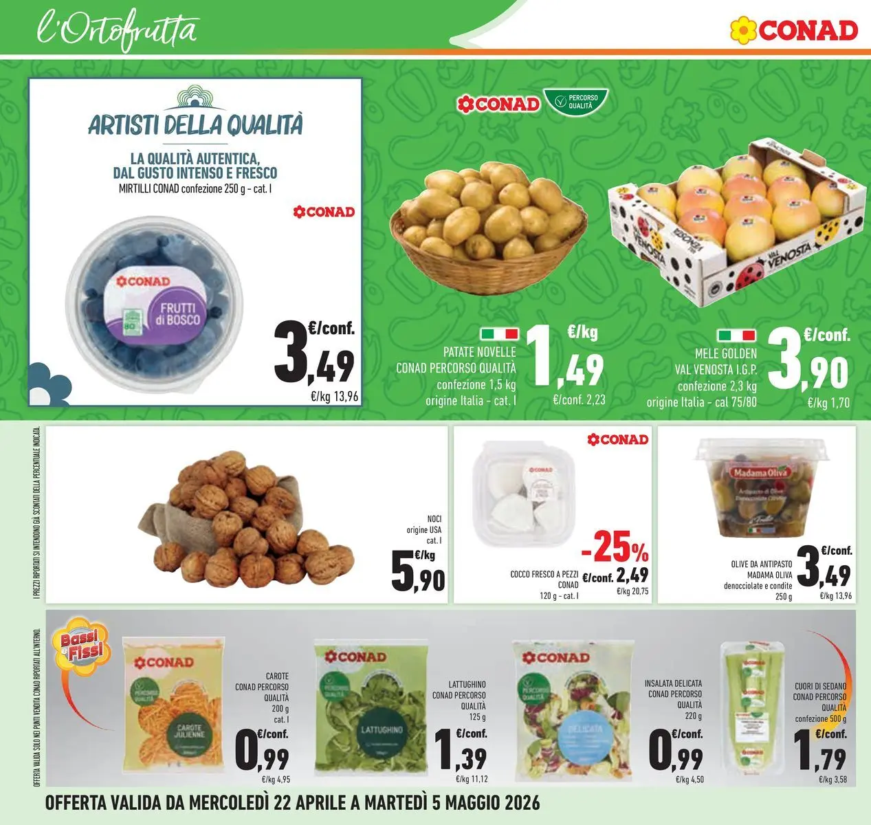 Volantino Conad dal 22/04/2026 > Anteprima | Pagina: 10 | Prodotti: Mele, Olive, Mirtilli, Cocco