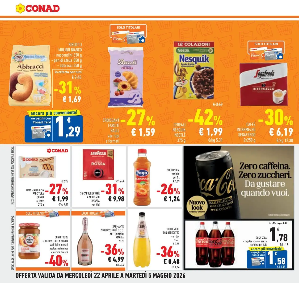Volantino Conad dal 22/04/2026 > Anteprima | Pagina: 24 | Prodotti: Cereali, Latte, Spumante, Bibite