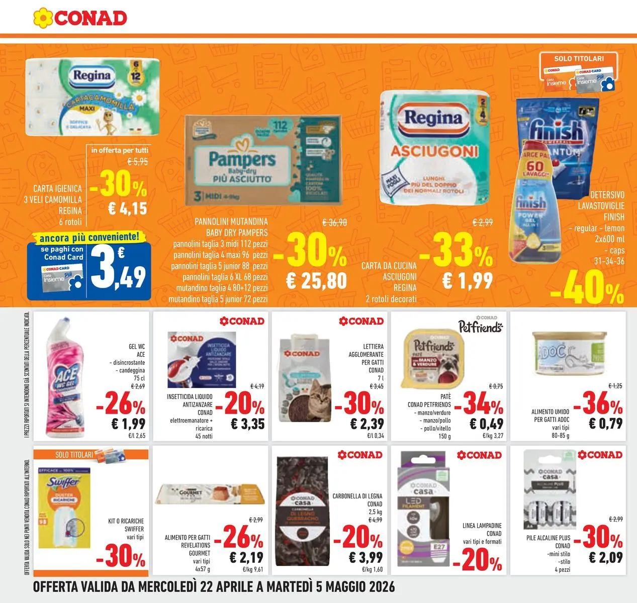 Volantino Conad dal 22/04/2026 > Anteprima | Pagina: 26 | Prodotti: Paté, Carta igienica, Manzo, WC