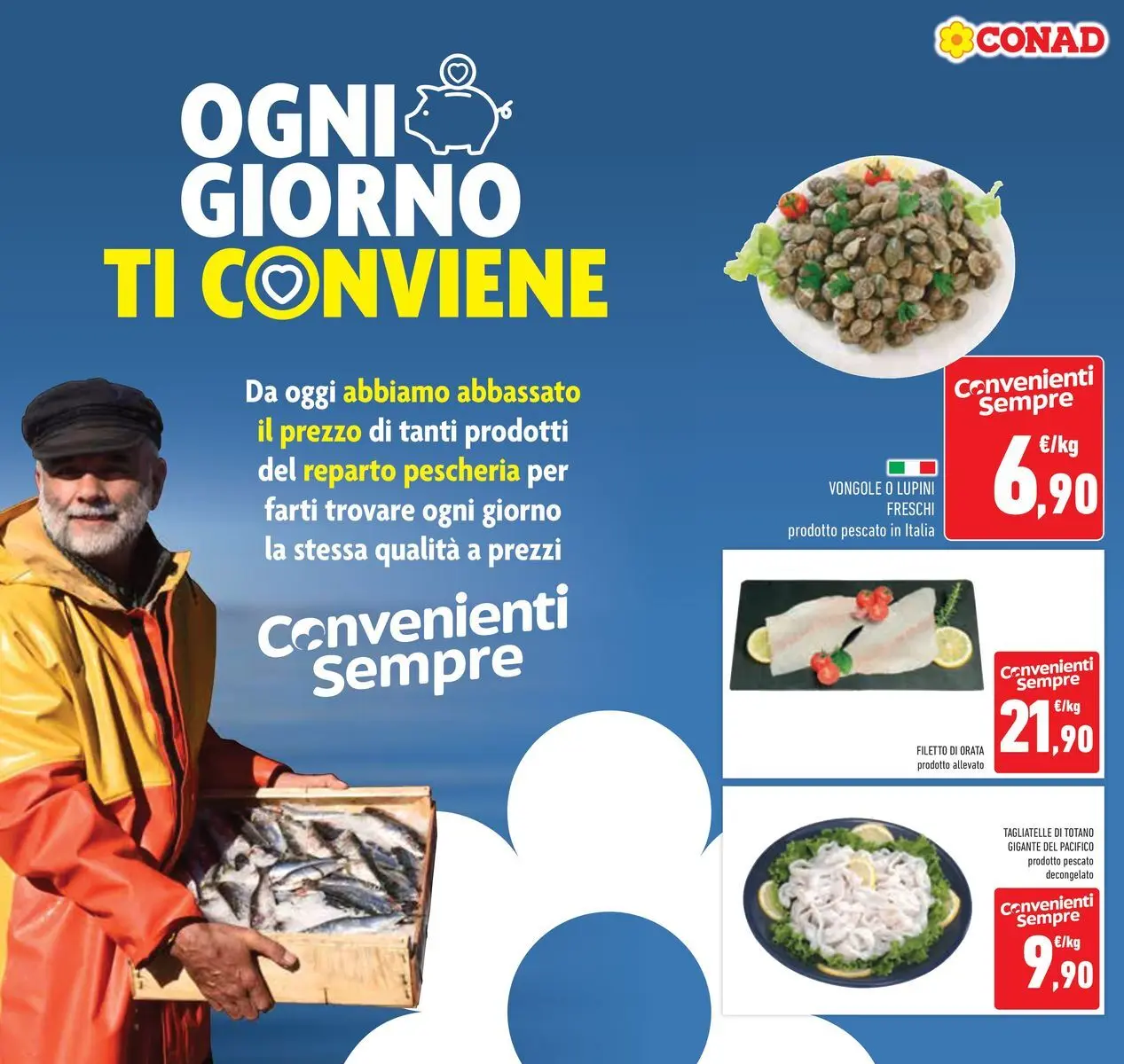 Volantino Conad dal 22/04/2026 > Anteprima | Pagina: 8 | Prodotti: Lupini, Tagliatelle, Vongole, Totano