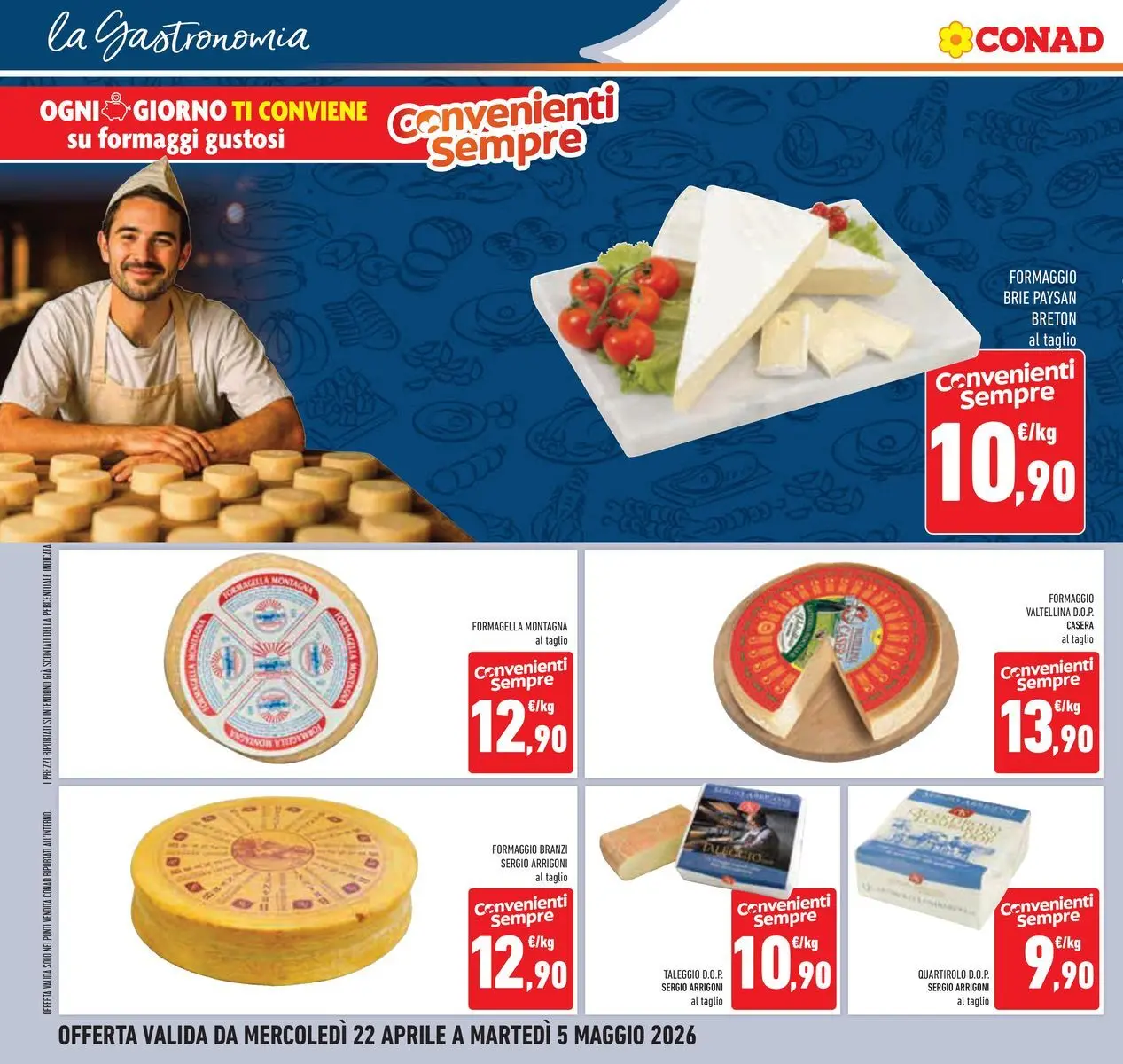 Volantino Conad dal 22/04/2026 > Anteprima | Pagina: 12 | Prodotti: Formaggio
