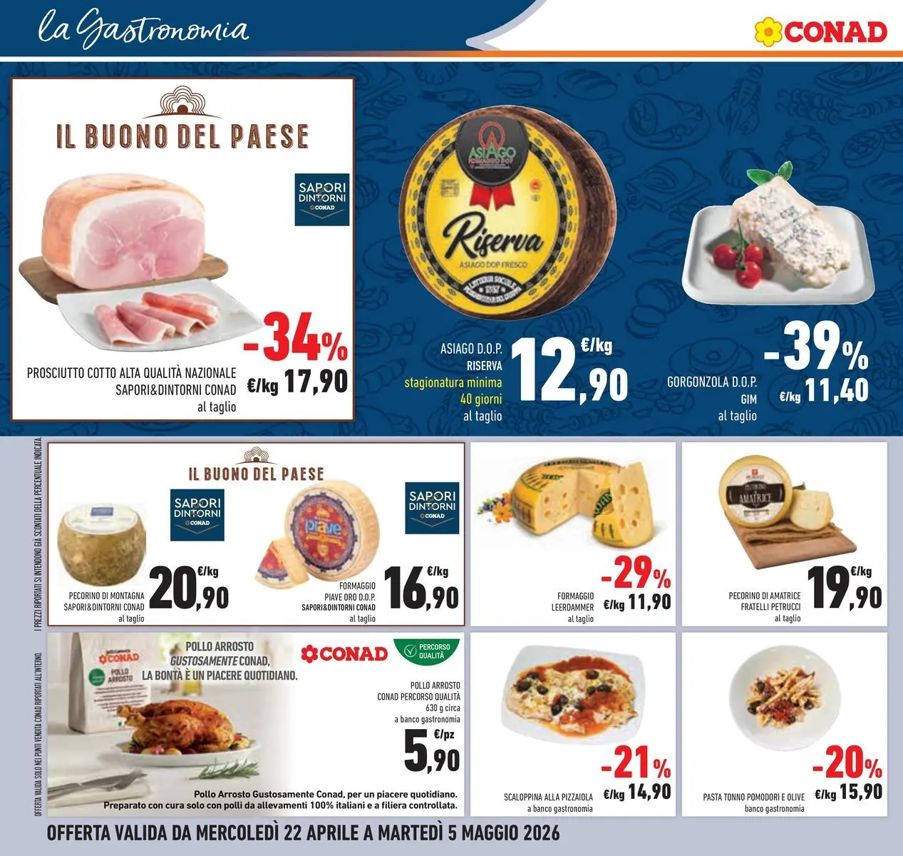 Volantino Conad dal 22/04/2026 > Anteprima | Pagina: 14 | Prodotti: Arrosto, Pollo, Pasta, Tonno