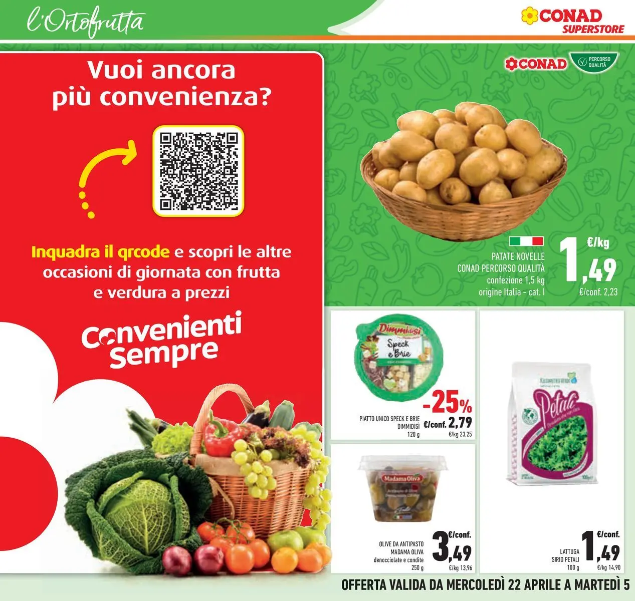 Volantino Conad dal 22/04/2026 > Anteprima | Pagina: 10 | Prodotti: Speck, Frutta, Piatto, Lattuga