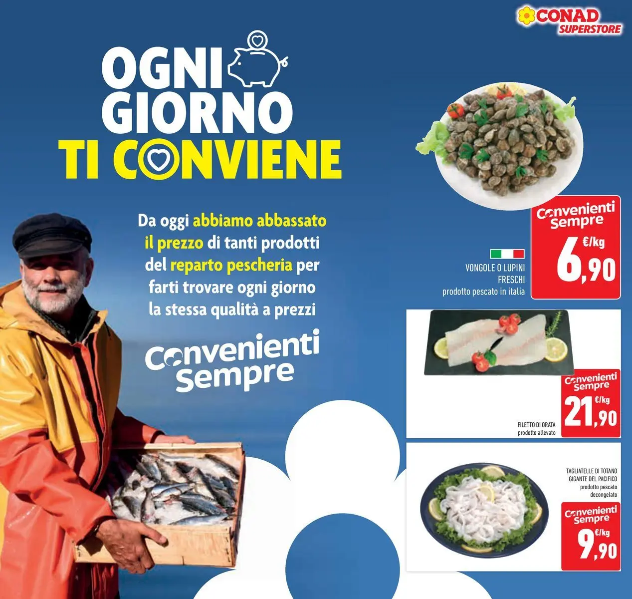 Volantino Conad dal 22/04/2026 > Anteprima | Pagina: 18 | Prodotti: Lupini, Tagliatelle, Vongole, Orata