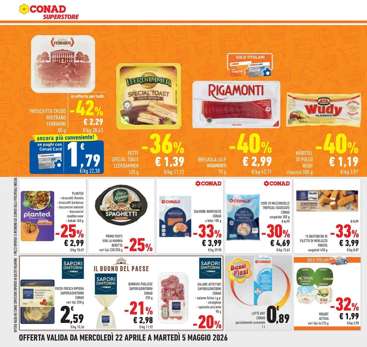 Volantino Conad dal 22/04/2026 > Anteprima | Pagina: 24 | Prodotti: Salame, Bresaola, Barbecue, Pasta