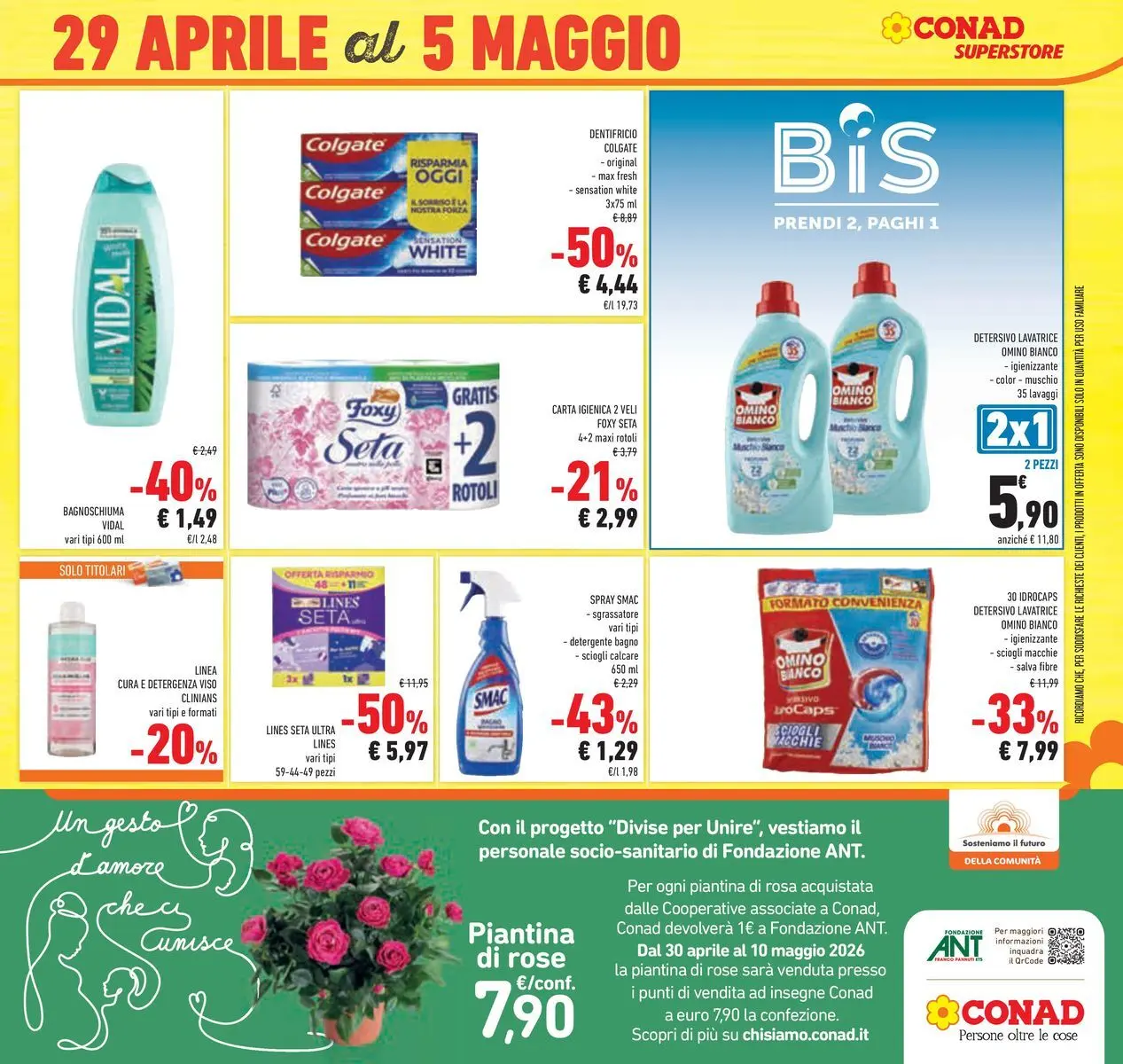 Volantino Conad dal 22/04/2026 > Anteprima | Pagina: 49 | Prodotti: Carta igienica, Dentifricio, Detergente, Lavatrice