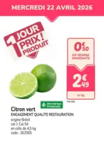 Promocash PROMO citron vert - au 22.04.2026