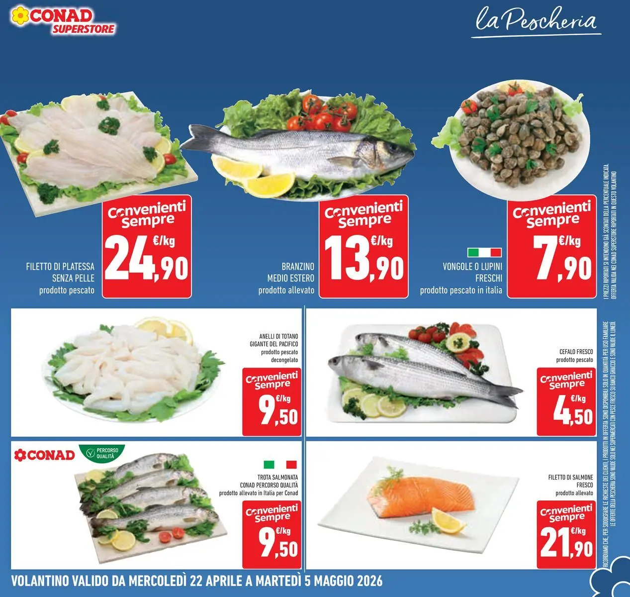 Volantino Conad dal 22/04/2026 > Anteprima | Pagina: 7 | Prodotti: Pesce, Vongole, Salmone fresco, Totano