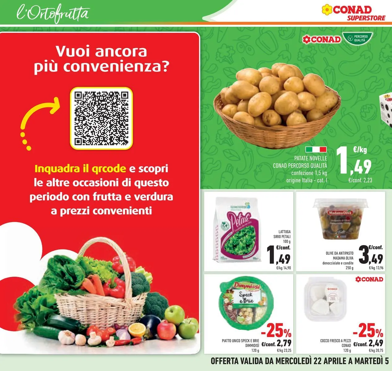 Volantino Conad dal 22/04/2026 > Anteprima | Pagina: 10 | Prodotti: Speck, Patate, Olive, Lattuga