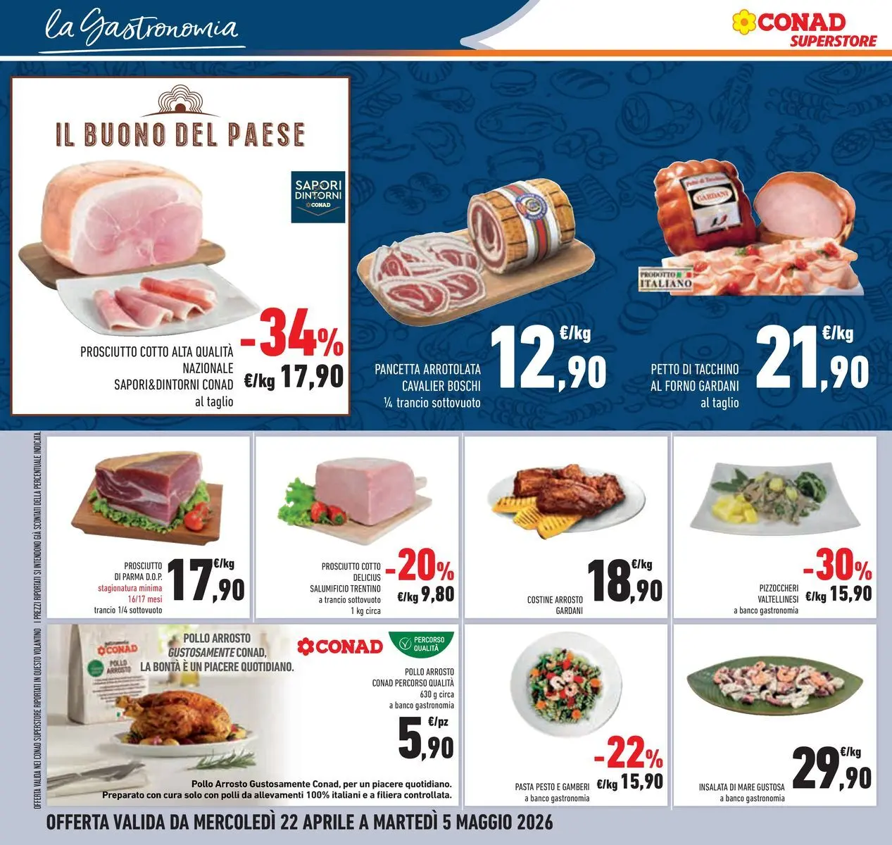 Volantino Conad dal 22/04/2026 > Anteprima | Pagina: 12 | Prodotti: Arrosto, Gamberi, Tacchino, Forno