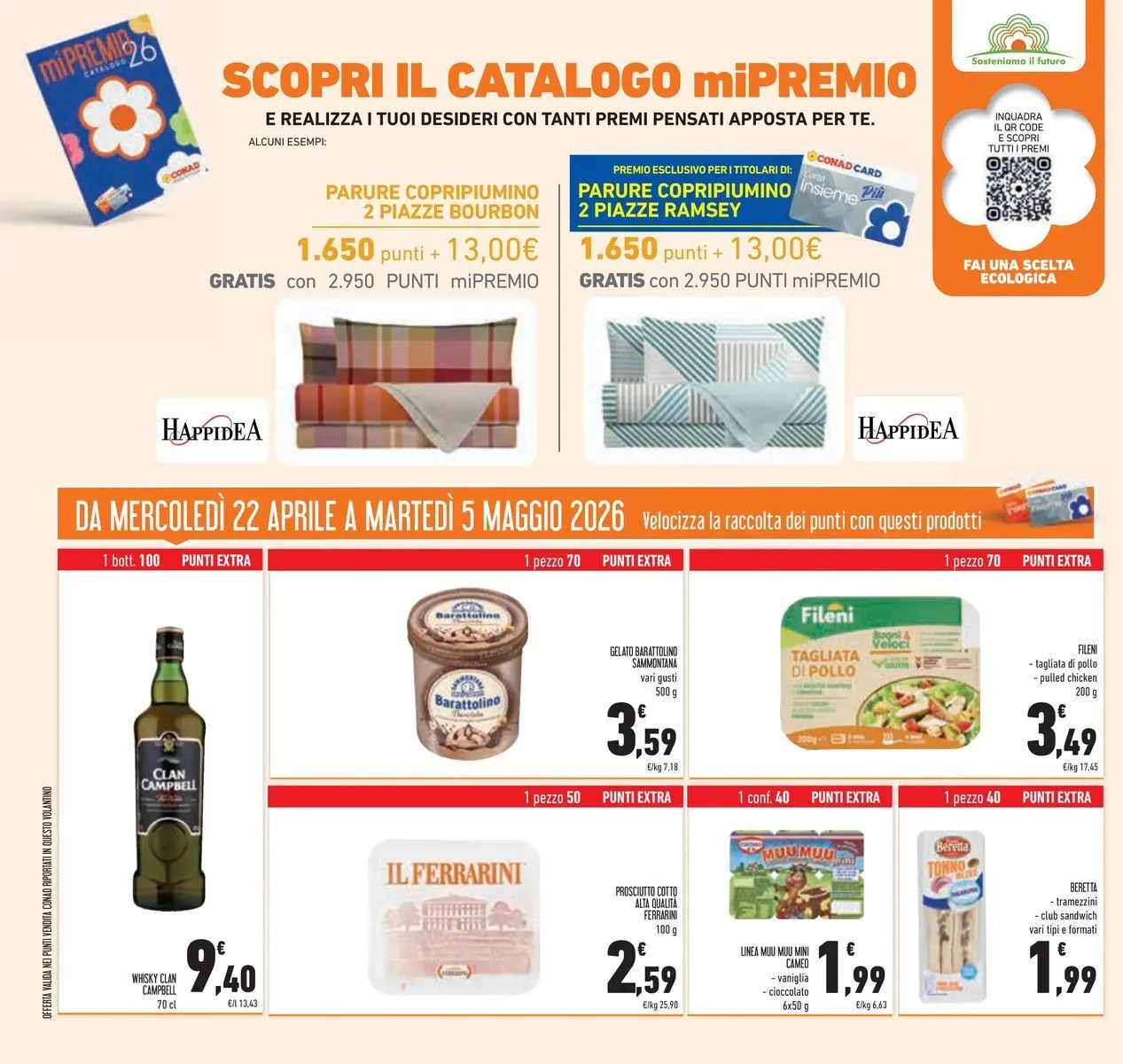 Volantino Conad dal 22/04/2026 > Anteprima | Pagina: 44 | Prodotti: Copripiumino, Prosciutto Cotto, Bourbon, Prosciutto