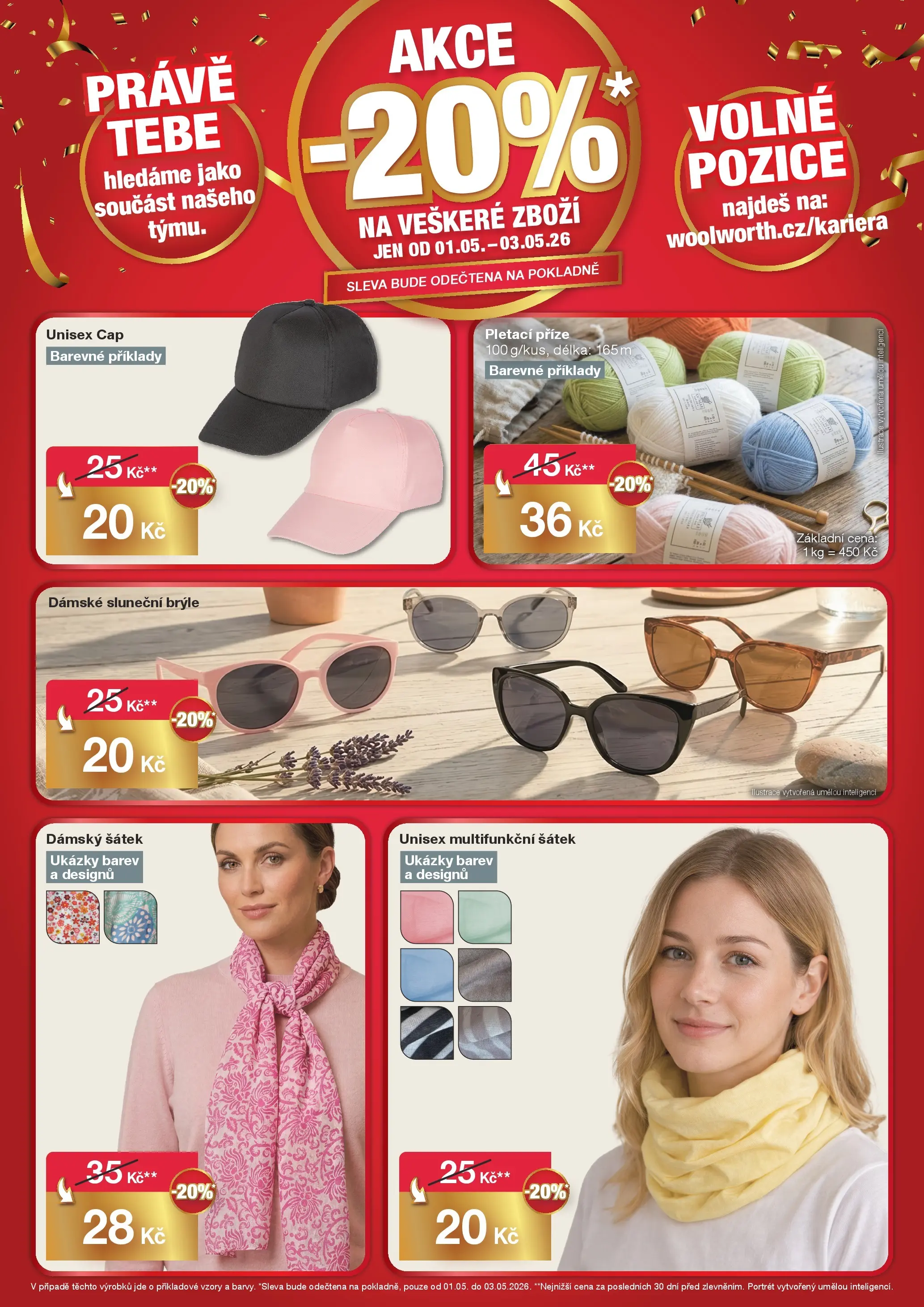 Woolworth - Ahoj Pardubice! od 24.04.2026 - akční nabídka | Strana: 6 | Produkty: Šátek, Brýle, Sluneční brýle