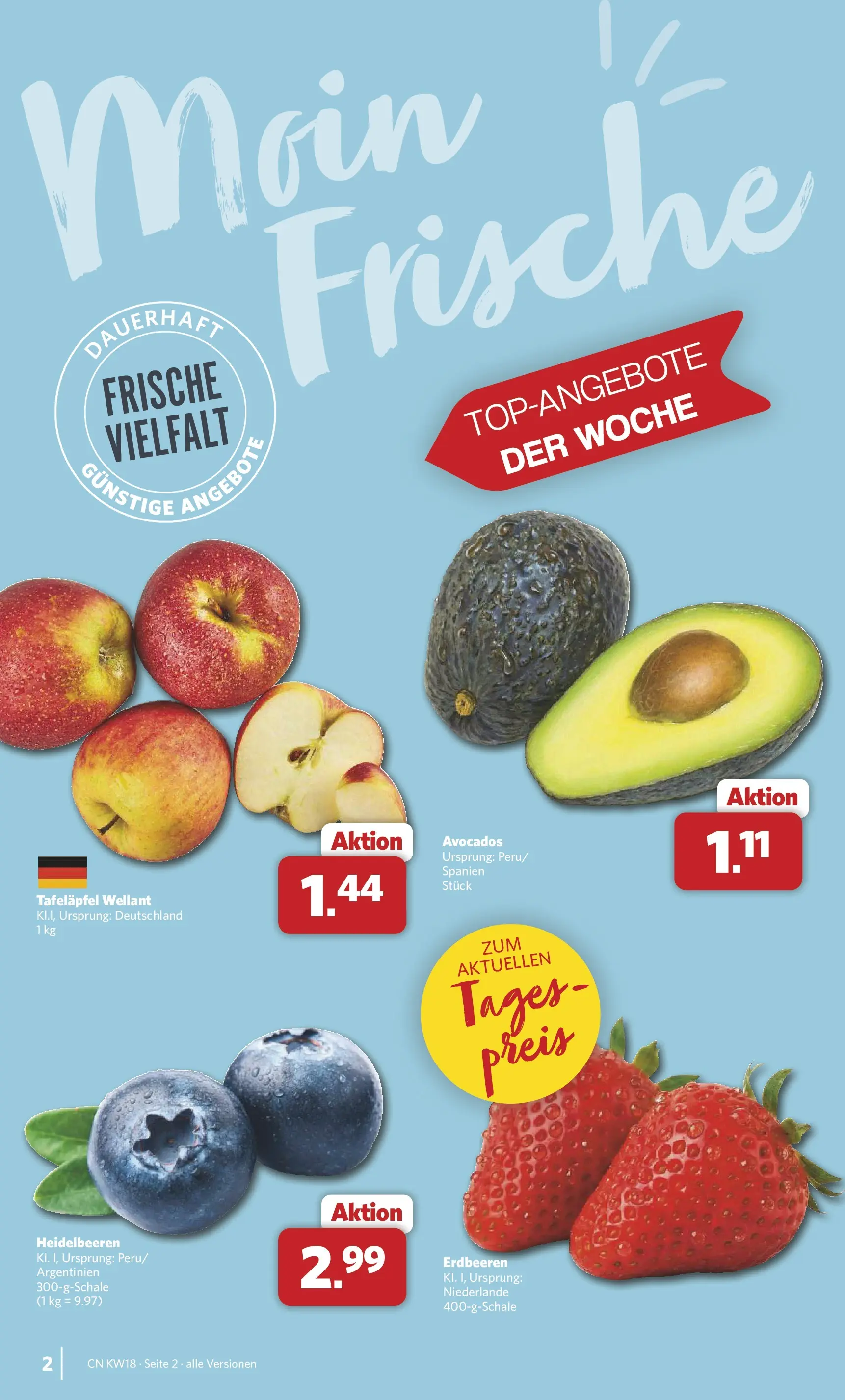 Combi Prospekt Hille  (ab 27.04.2026) zum Blättern | Seite: 2 | Produkte: Heidelbeeren, Erdbeeren