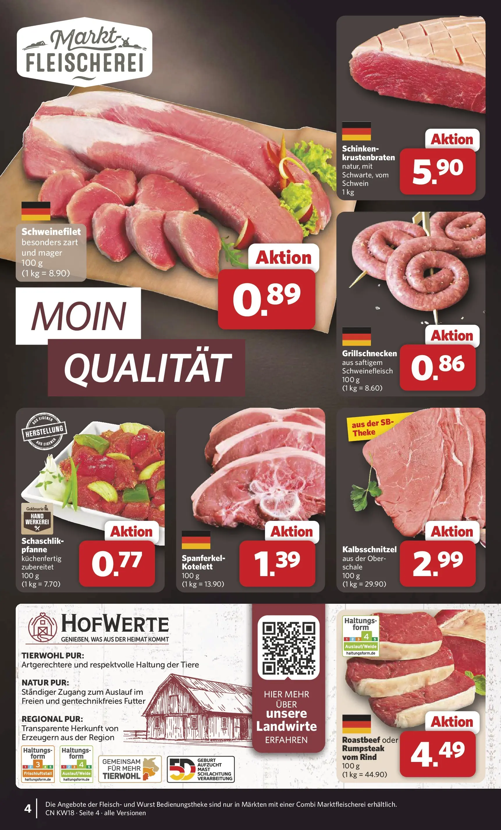 Combi Prospekt Hille  (ab 27.04.2026) zum Blättern | Seite: 4 | Produkte: Rumpsteak, Theke, Roastbeef, Schweinefilet