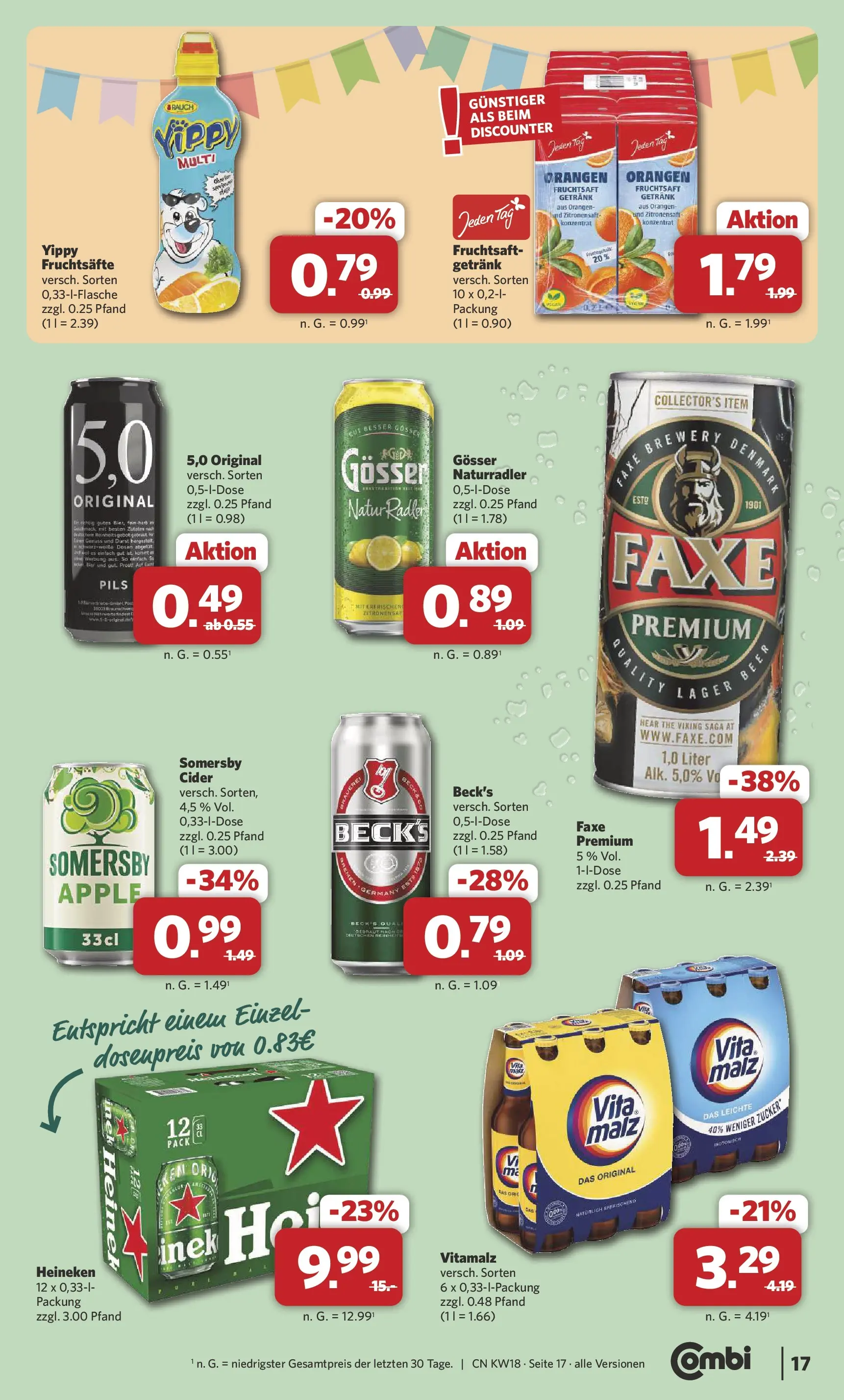 Combi Prospekt Hille  (ab 27.04.2026) zum Blättern | Seite: 17 | Produkte: Pils, Apple, Heineken, Radler