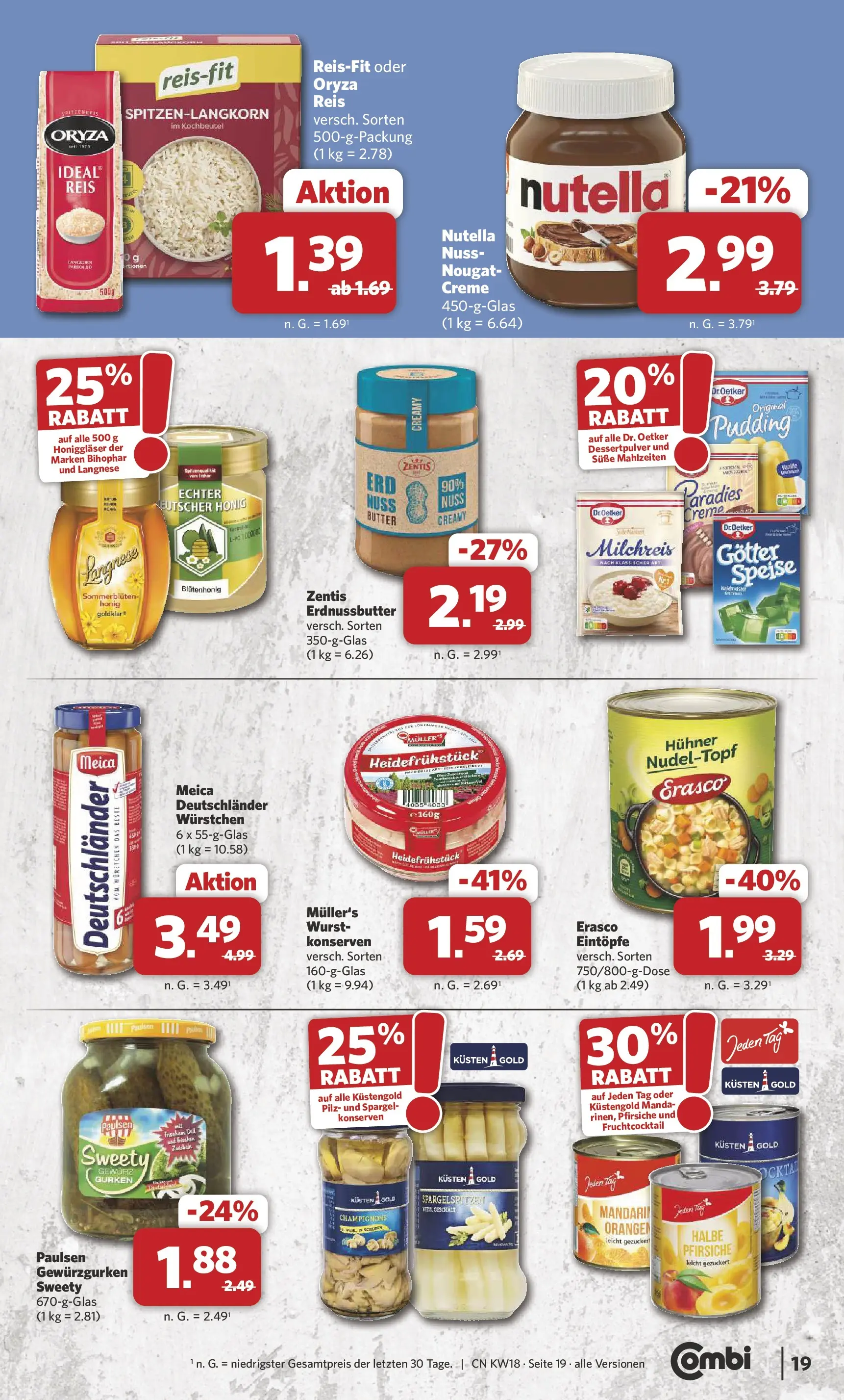 Combi Prospekt Hille  (ab 27.04.2026) zum Blättern | Seite: 19 | Produkte: Butter, Orangen, Meica, Reis