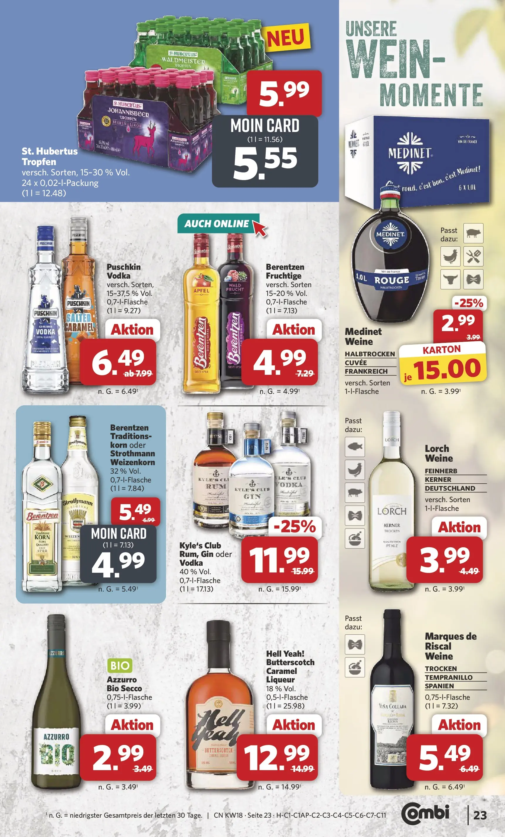 Combi Prospekt Dülmen (ab 27.04.2026) zum Blättern | Seite: 23 | Produkte: Äpfel, Wein, Vodka, Berentzen