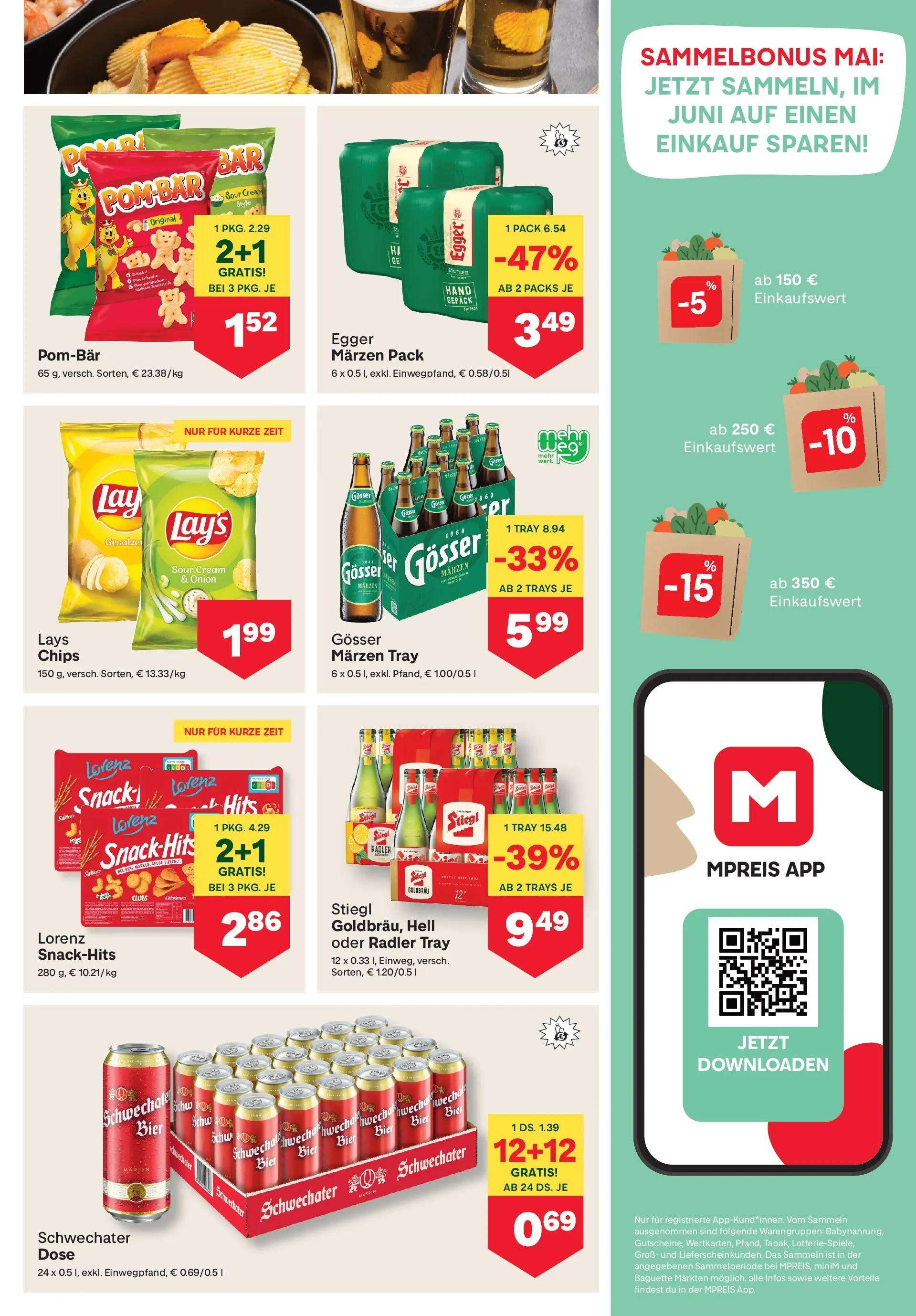 MPREIS Pfunds von 30.04.2026 - Aktuelle Angebote | Seite: 9 | Produkte: Chips, Jääkaappipakastin, Bier