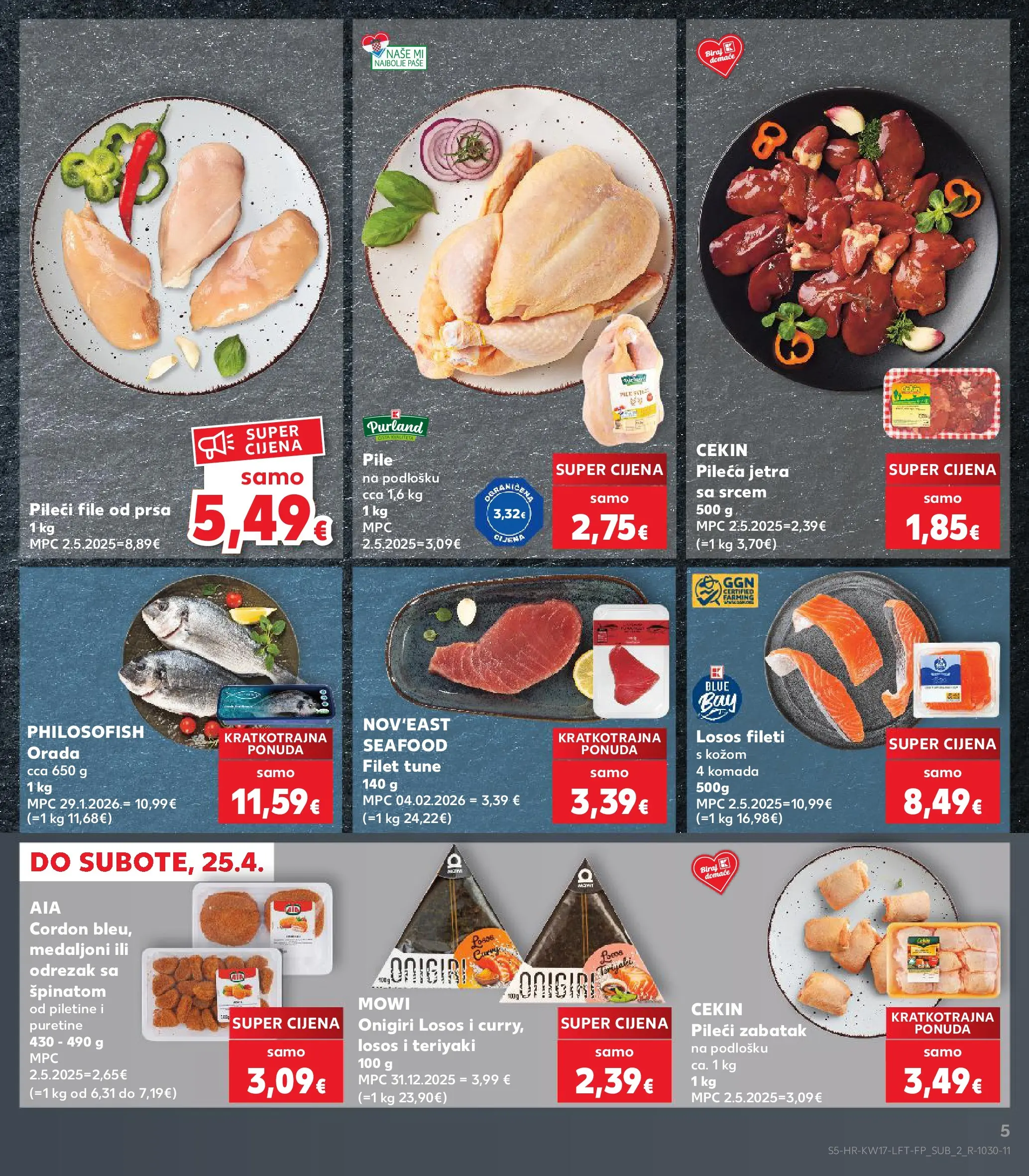 Kaufland - Kaufland katalog do 28.04.2026 novi od 21.04.2026 na listanje > letak digitalni | Stranica: 5 | Proizvodi: Pileći file, Losos, Tuna