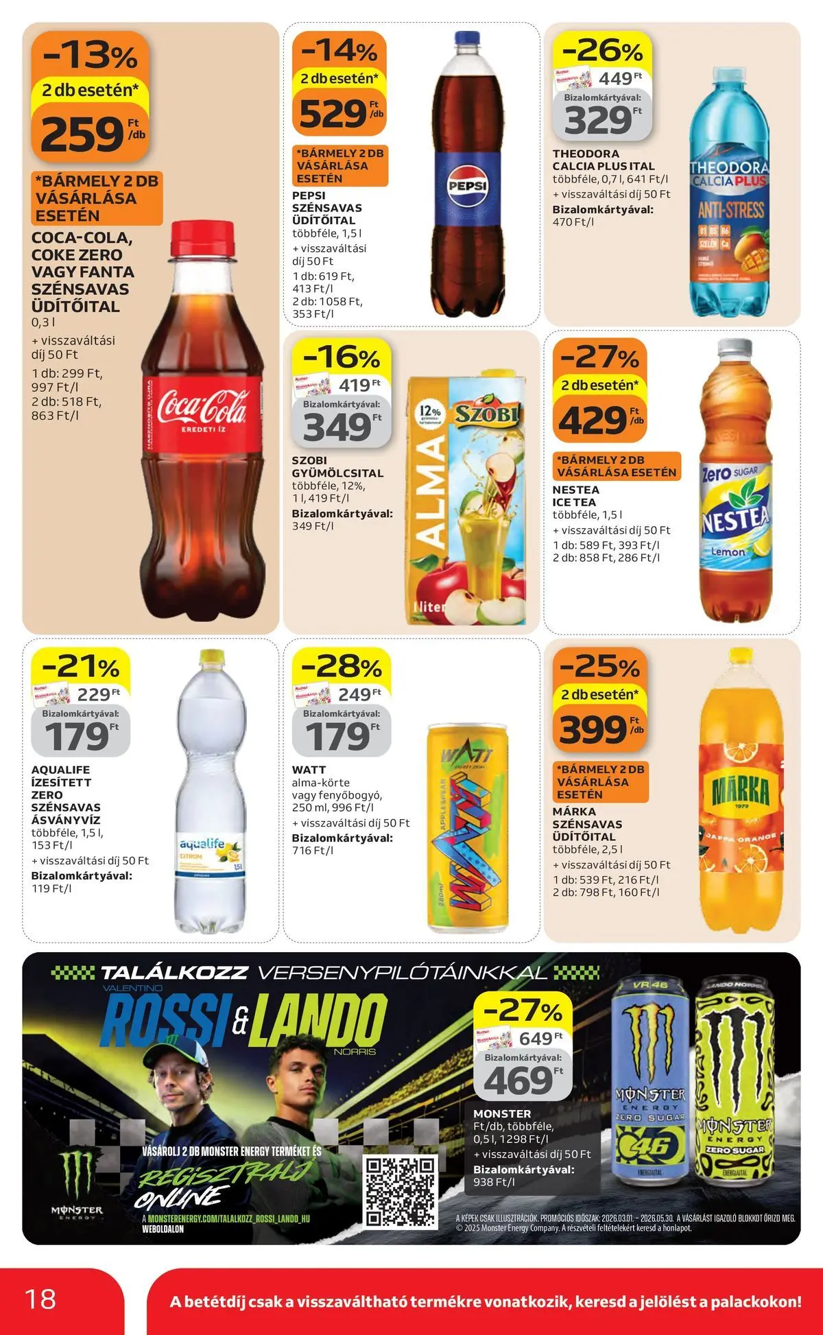 Auchan akciós újság Szolnok - 2026.04.23. -tól/töl > akció, lapozható szórólap 🛍️ | Oldal: 18 | Termékek: Gyümölcsital, Pepsi, Fanta, Citrom