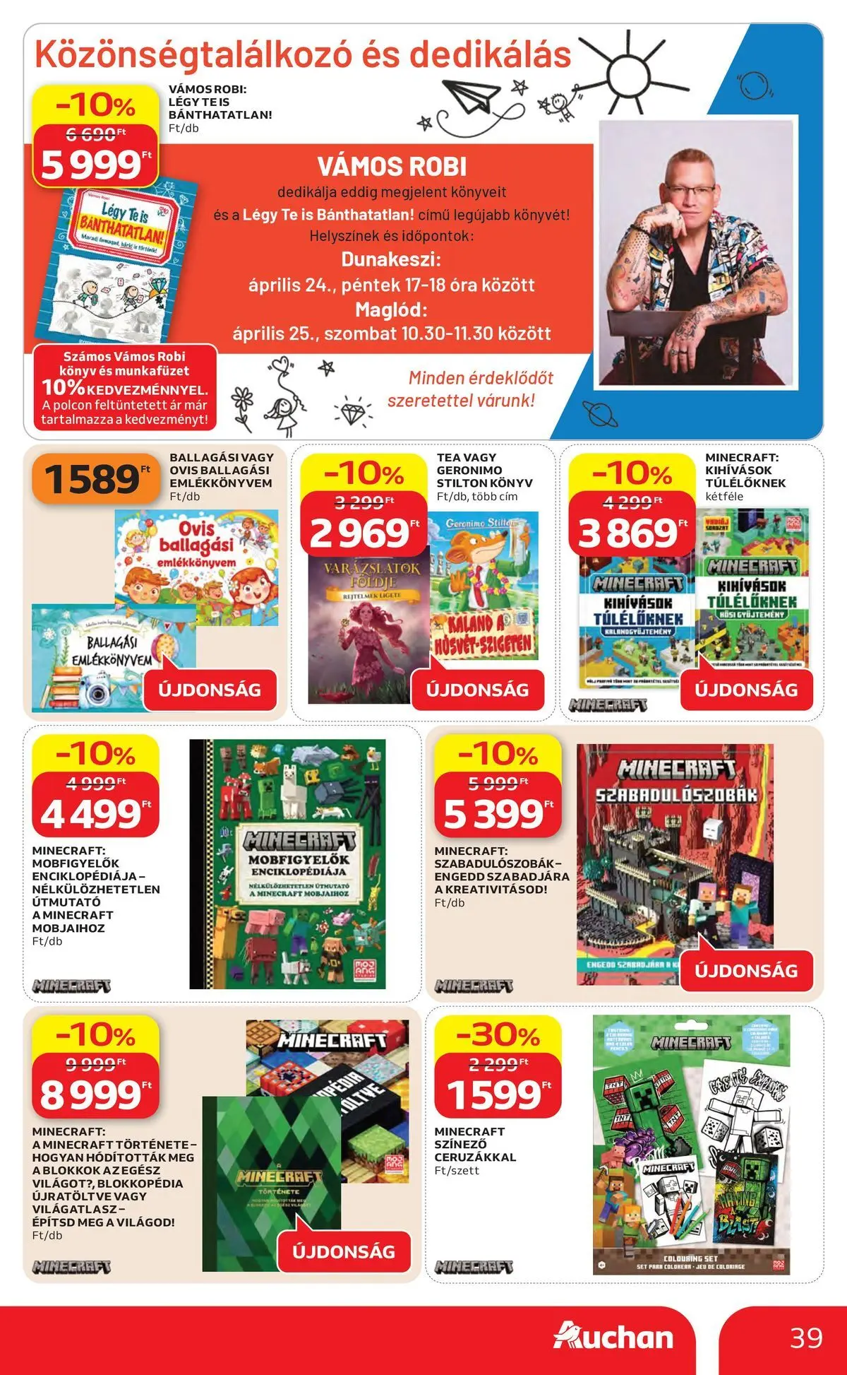 Auchan akciós újság Szolnok - 2026.04.23. -tól/töl > akció, lapozható szórólap 🛍️ | Oldal: 39 | Termékek: Tea, Óra