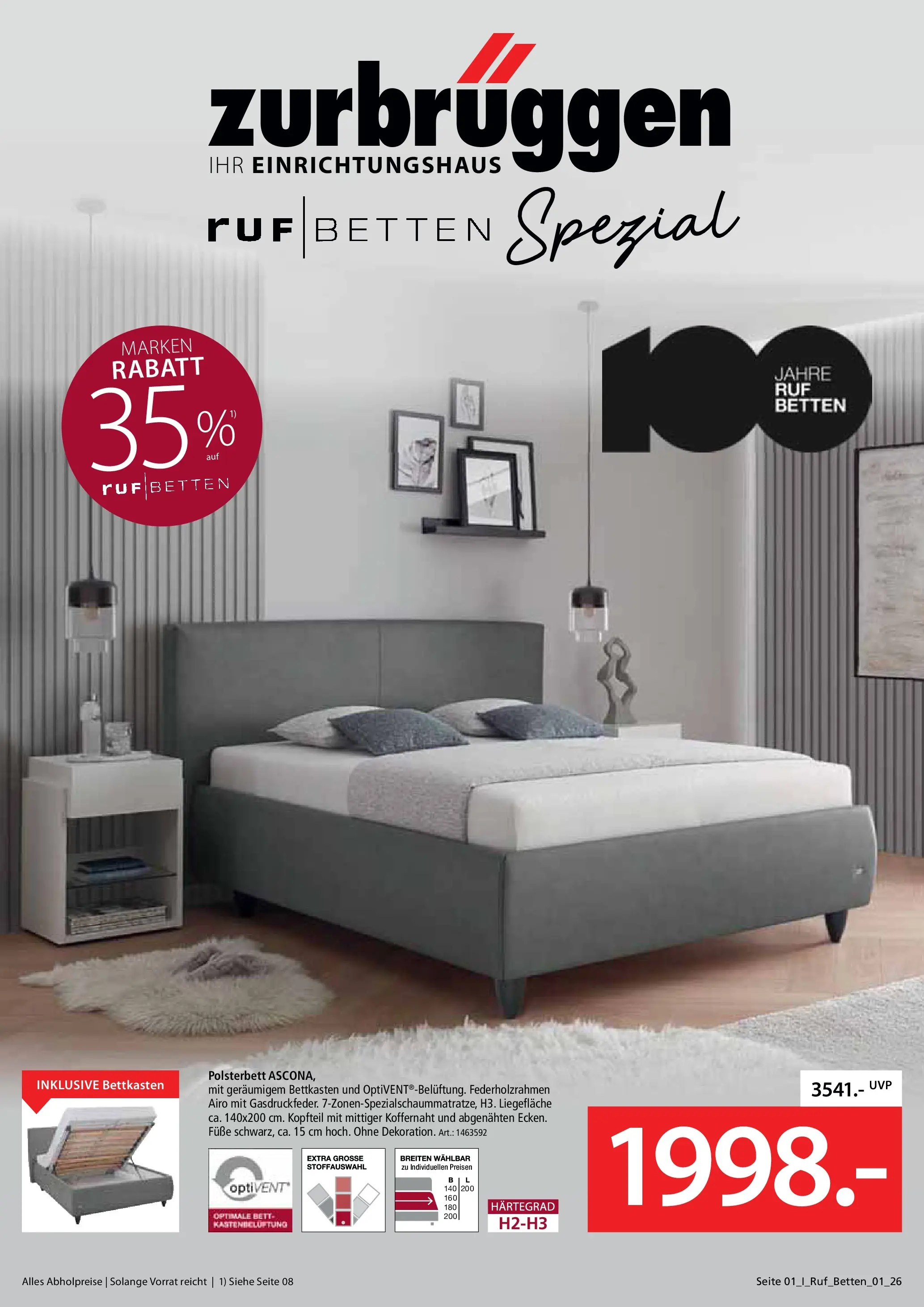 Zurbrüggen - Zurbrüggen: Ruf Betten Spezial (ab 17.04.2026) zum Blättern | Seite: 1 | Produkte: Bett, Polsterbett