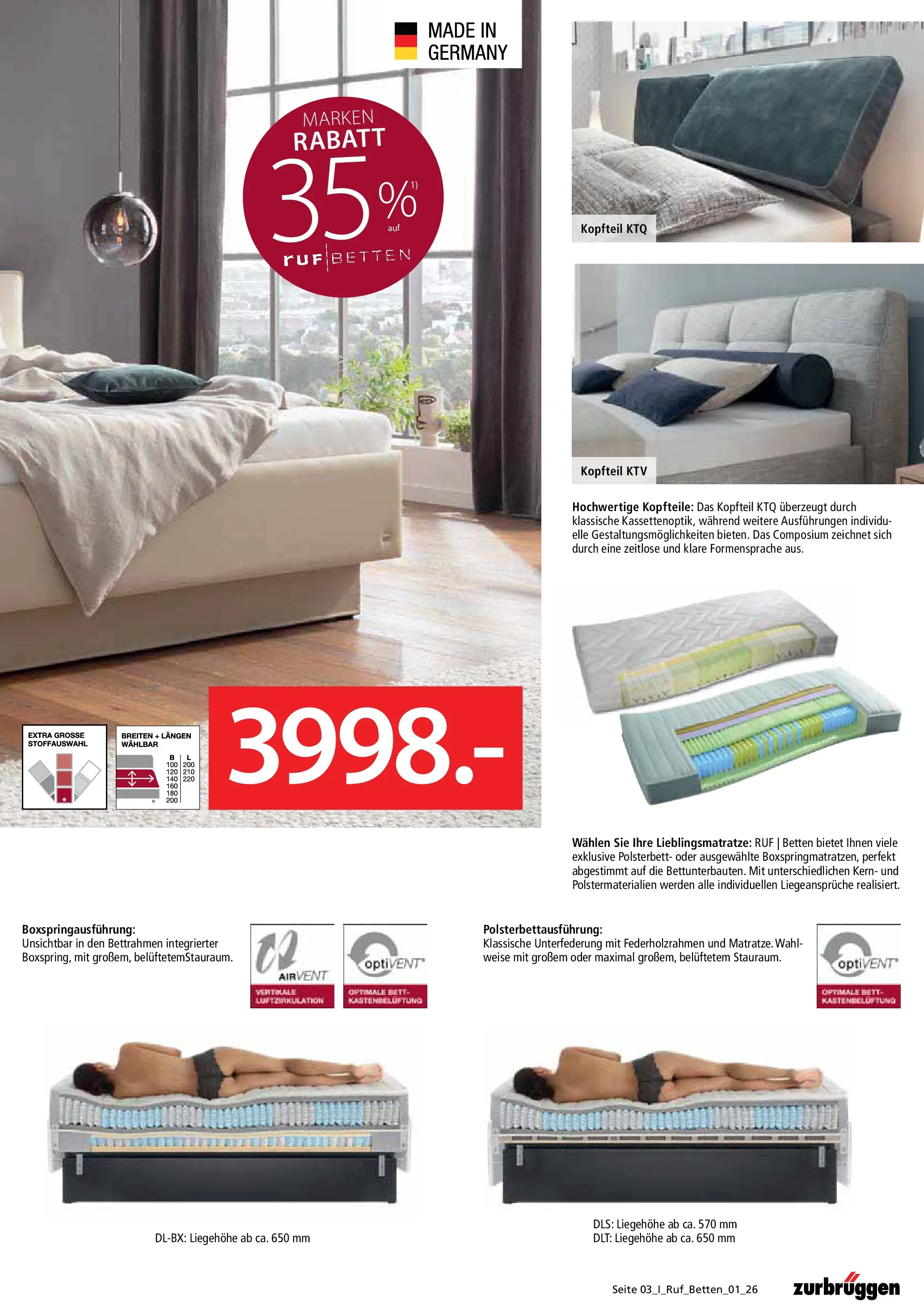 Zurbrüggen - Zurbrüggen: Ruf Betten Spezial (ab 17.04.2026) zum Blättern | Seite: 3 | Produkte: Bett, Polsterbett