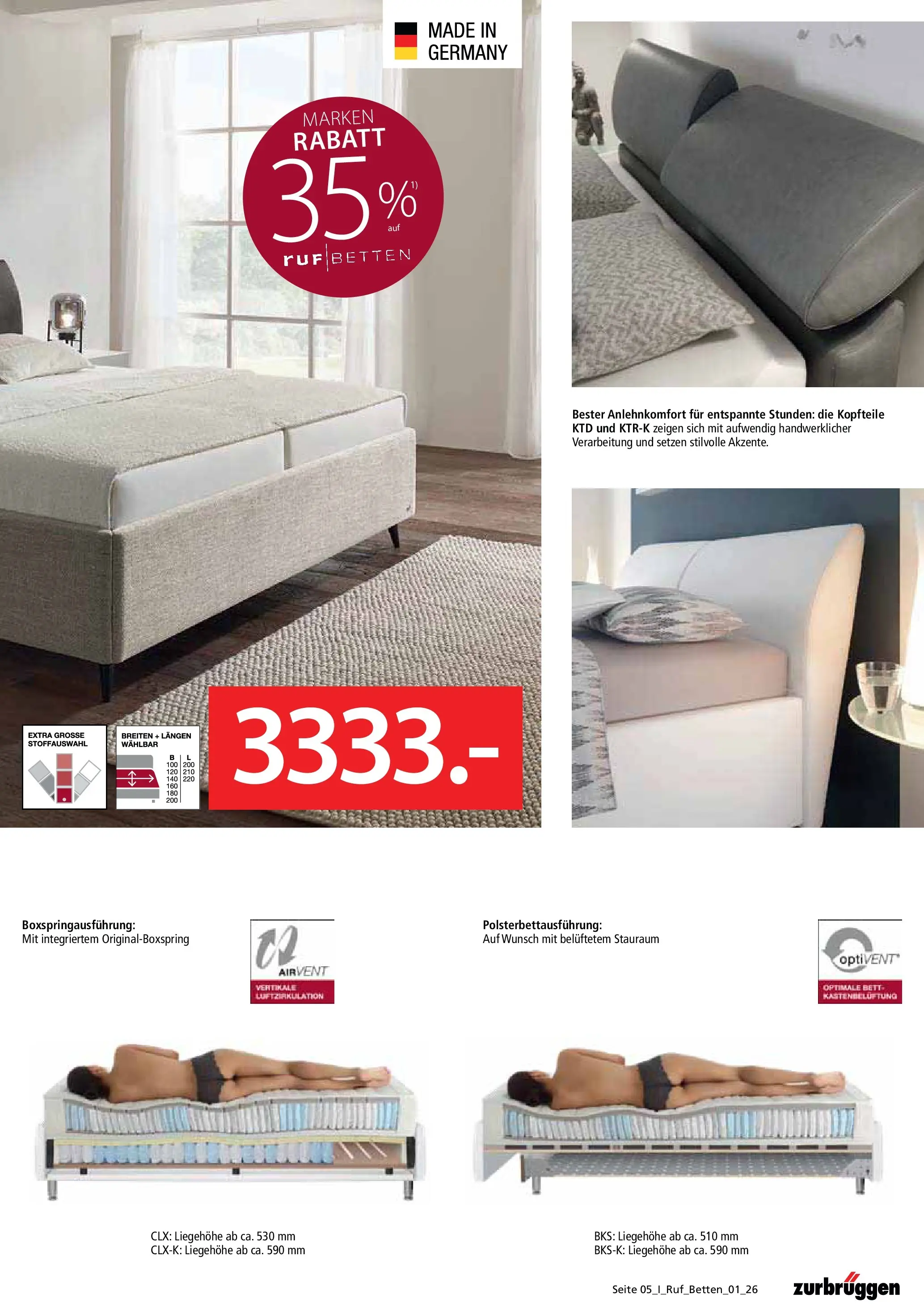 Zurbrüggen - Zurbrüggen: Ruf Betten Spezial (ab 17.04.2026) zum Blättern | Seite: 5 | Produkte: Bett