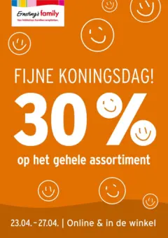 Aanbiedingen - FIJNE KONINGSDAG! 30 % op het gehele assortiment - Voorbeeld van een folder van Aanbiedingen, geldig van 21.04.2026