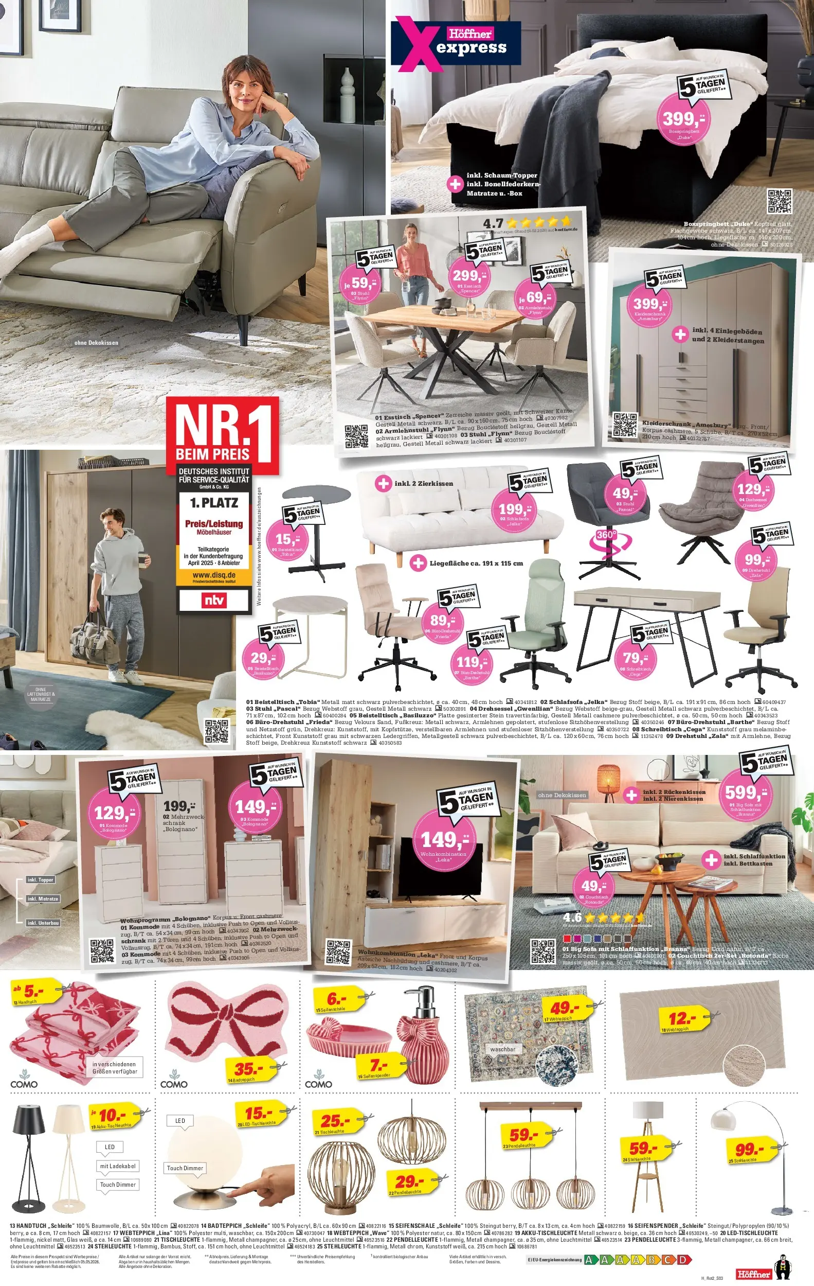 Höffner Prospekt Schönefeld	 (ab 31.03.2026) zum Blättern | Seite: 3 | Produkte: Esstisch, Matratze, Sofa, Seifenspender