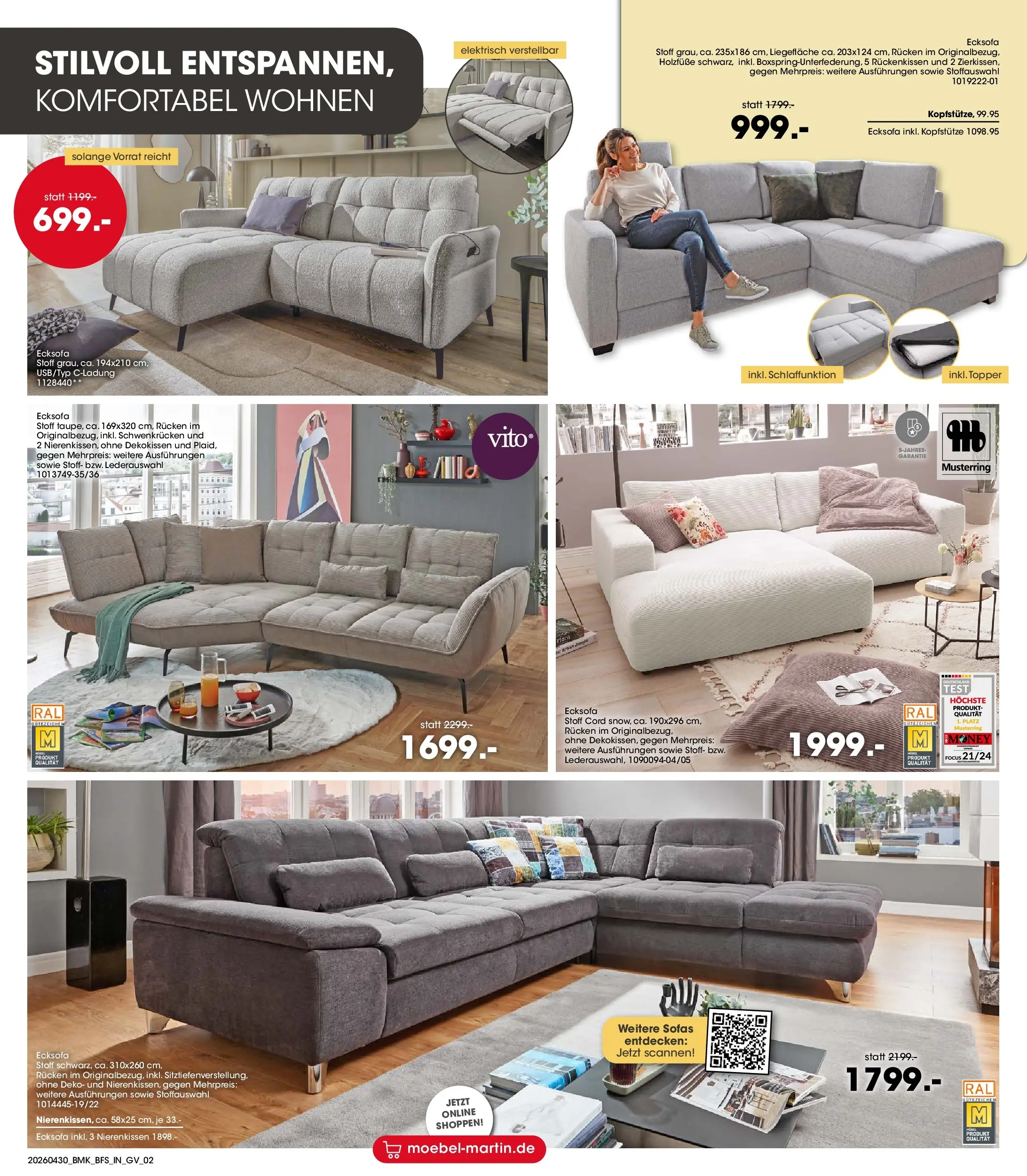 Möbel Martin Wochenangebote (ab 01.05.2026) zum Blättern | Seite: 2