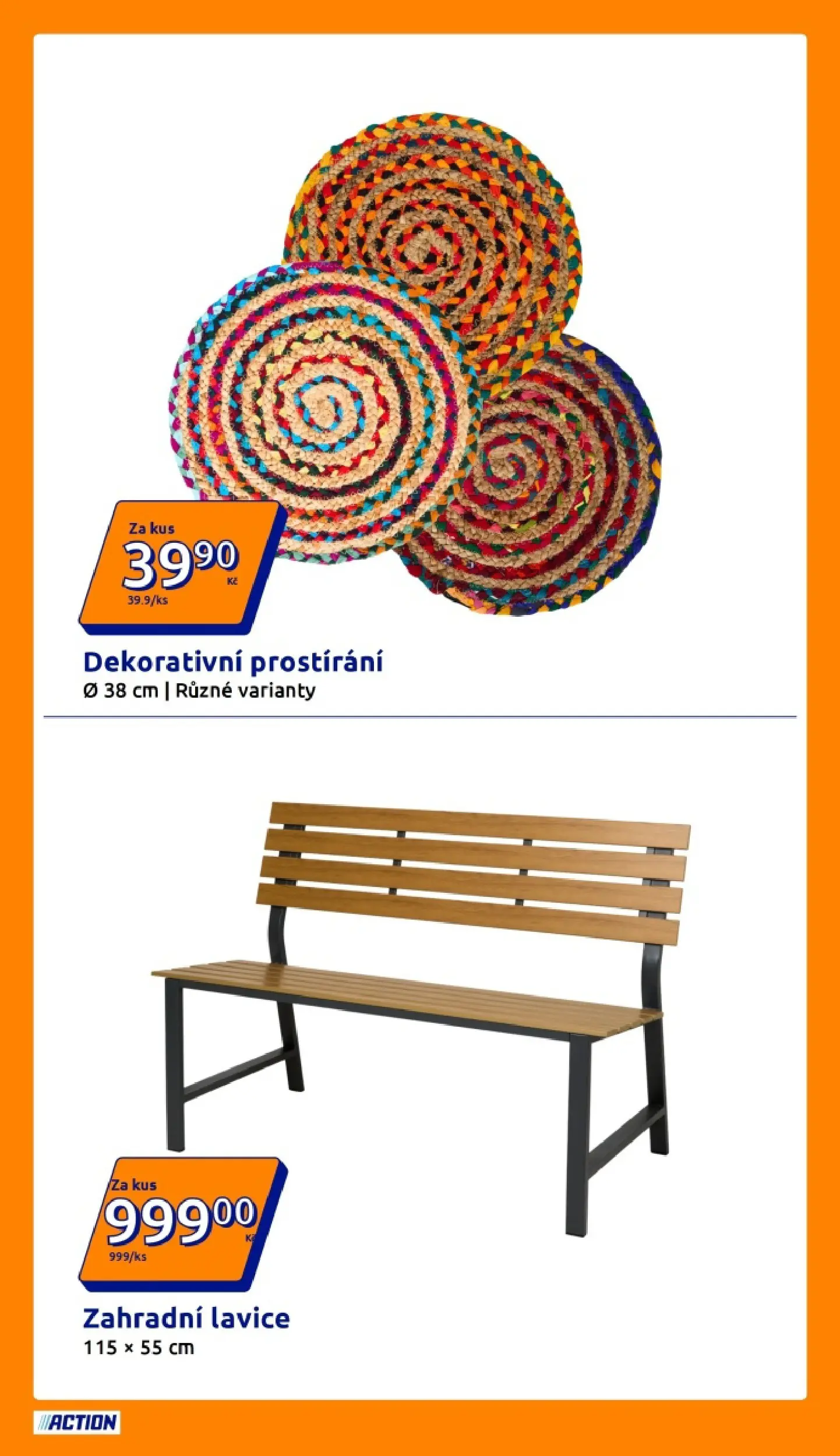 Action leták od 22.04.2026 - Akční leták online | Strana: 12 | Produkty: Zahradní lavice, Prostírání, Lavice