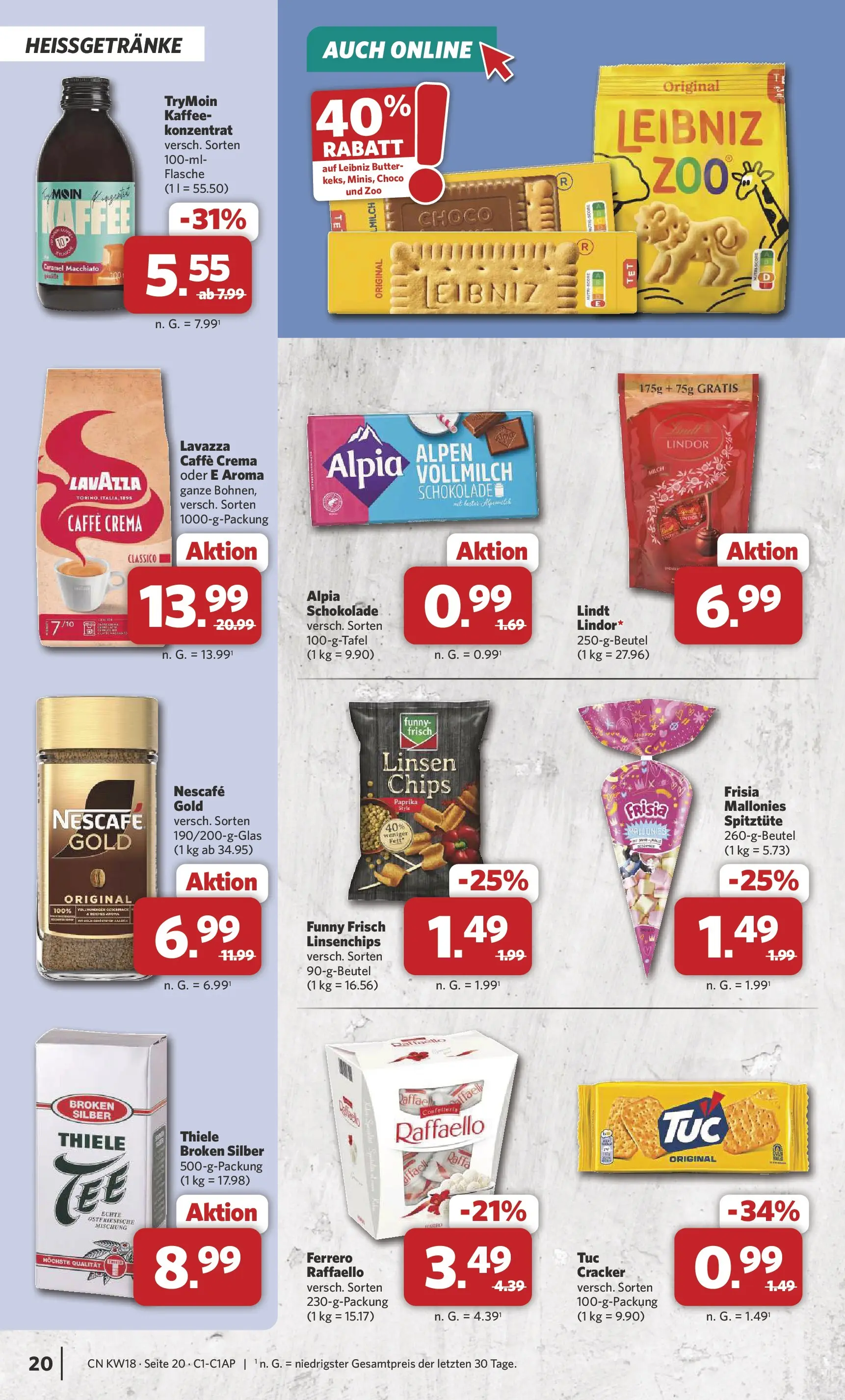 Combi Prospekt Weener (ab 27.04.2026) zum Blättern | Seite: 20 | Produkte: Lavazza, Nescafe, Butter, Chips