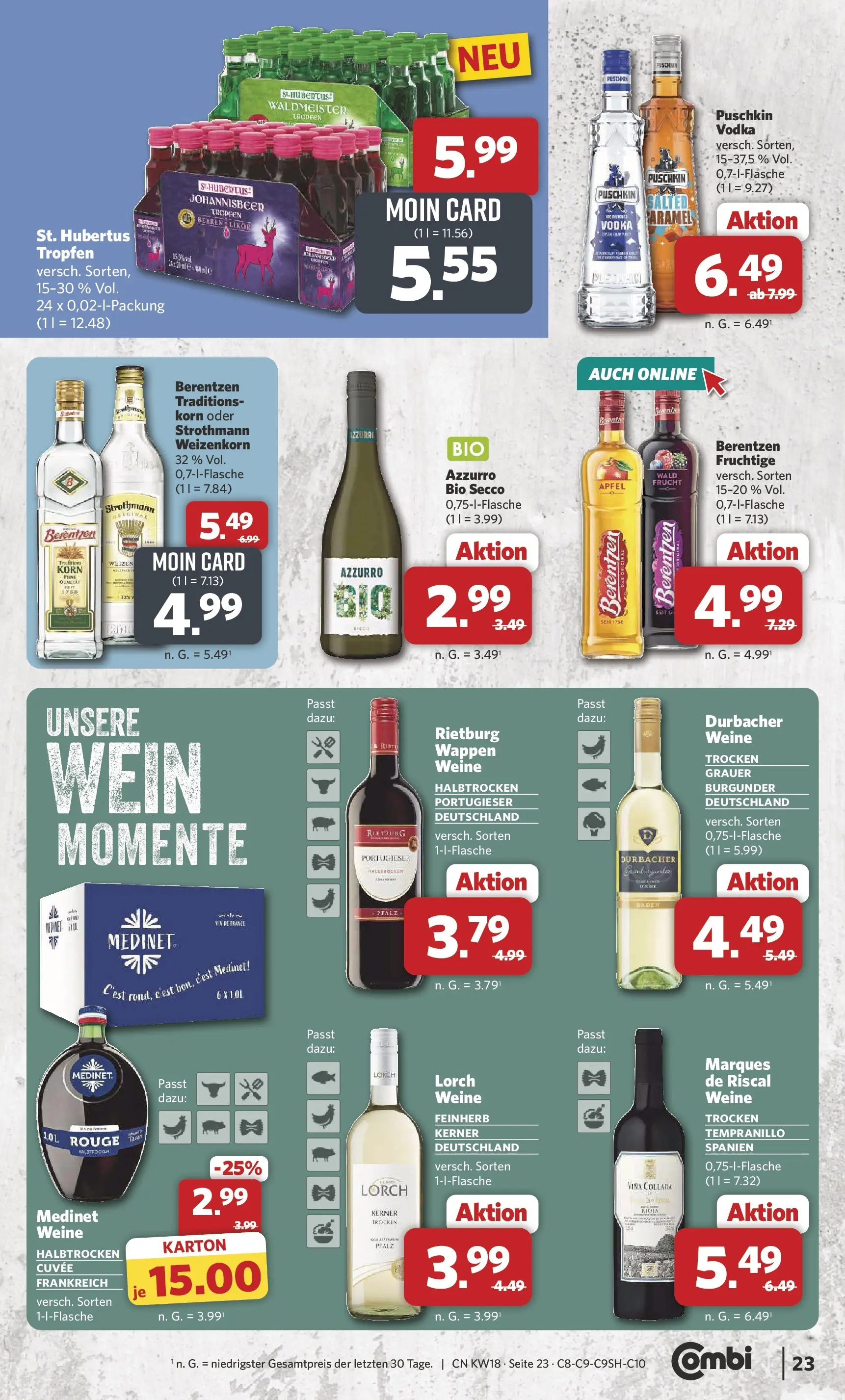 Combi Prospekt Hille  (ab 27.04.2026) zum Blättern | Seite: 23 | Produkte: Äpfel, Rouge, Wein, Vodka