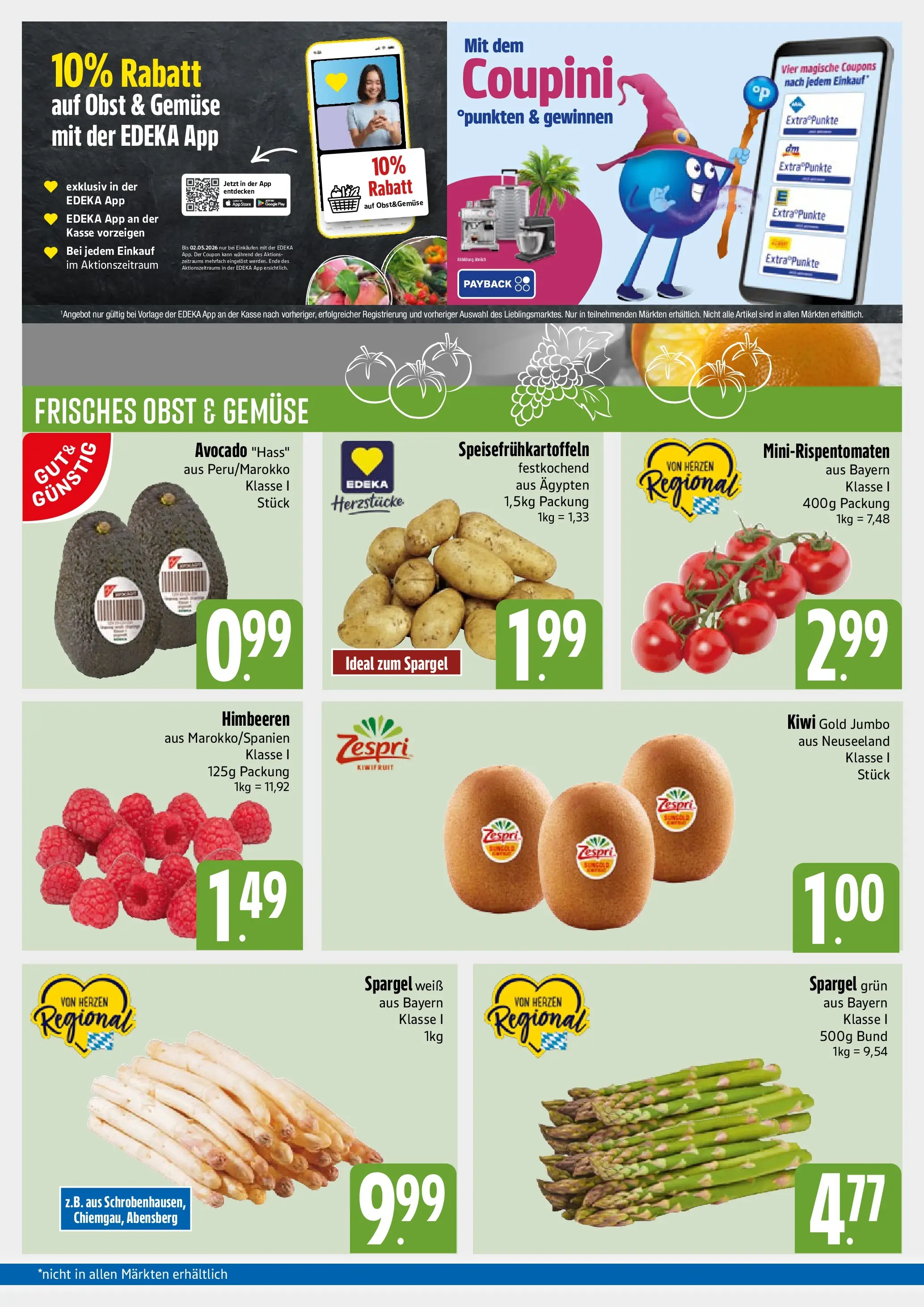Angebote - E xpress: Wochenangebote (ab 26.04.2026) zum Blättern | Seite: 3 | Produkte: Spargel, Avocado, Obst, Kiwi