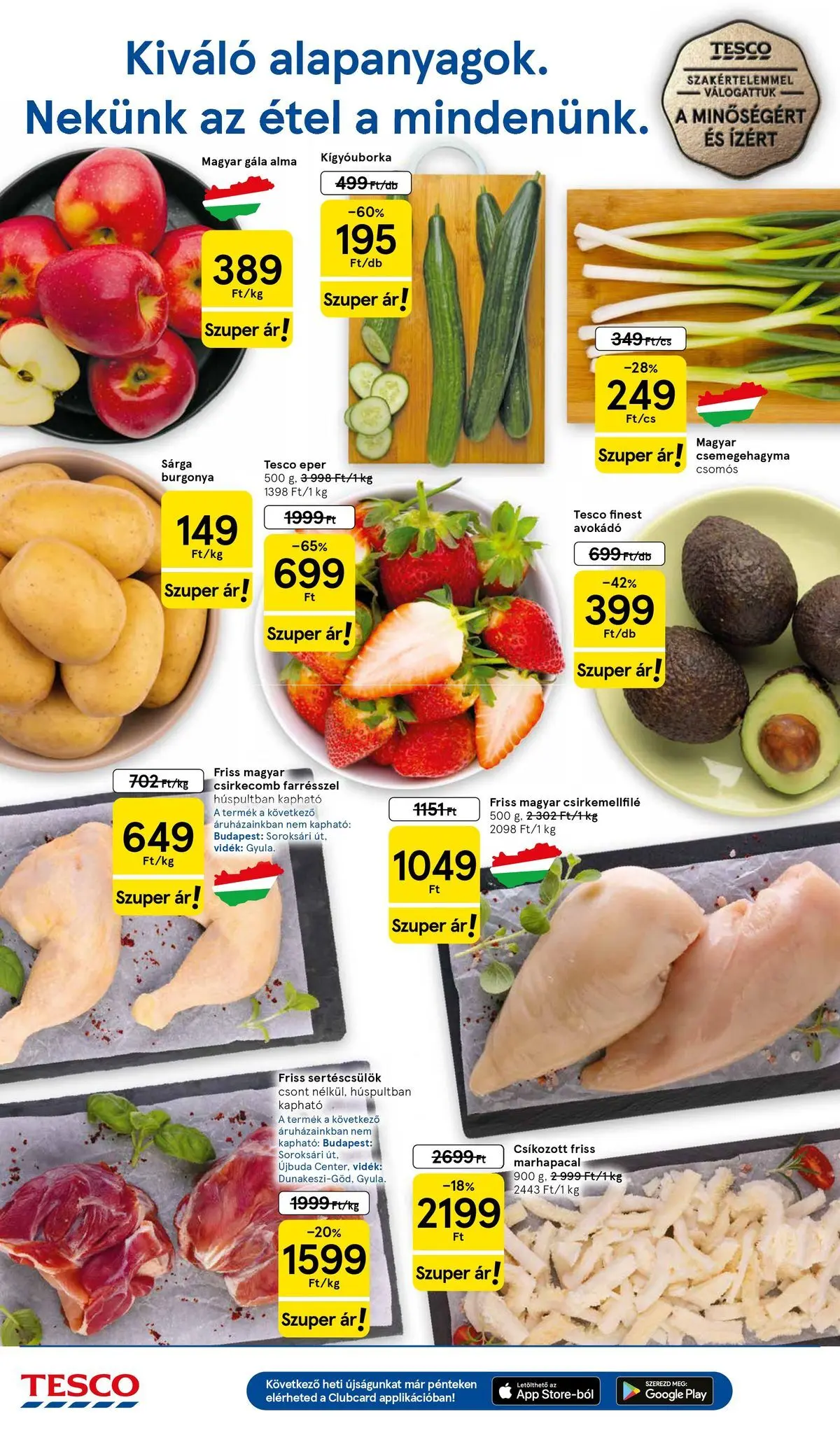 Tesco - Tesco újság érvényessége 2026.04.29-ig - 2026.04.22.-tól - online | Oldal: 2 | Termékek: Sertéscsülök, Csemegehagyma, Alma, Avokádó