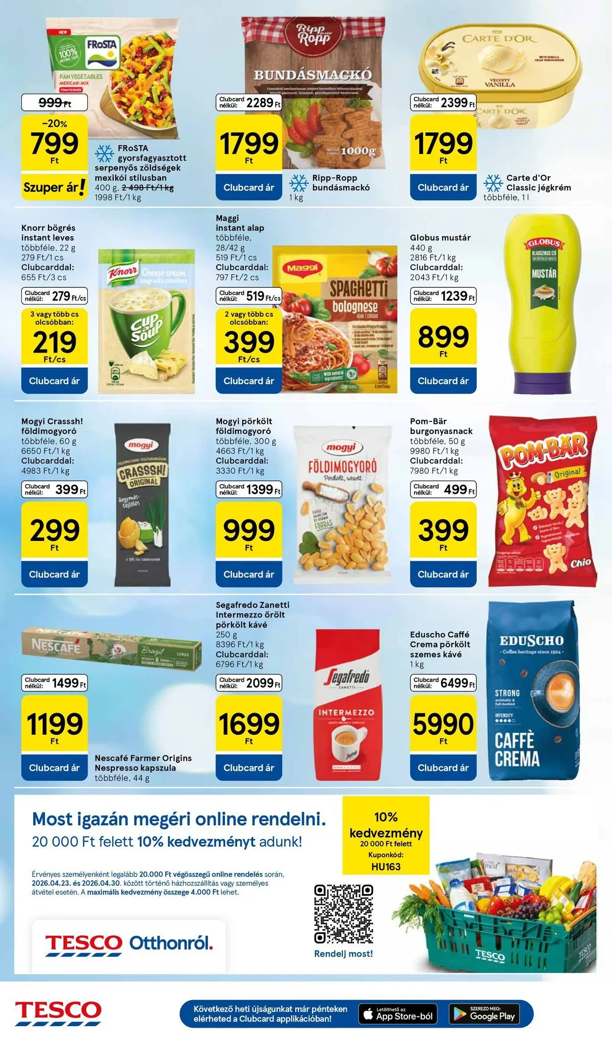 Tesco - Tesco újság érvényessége 2026.04.29-ig - 2026.04.22.-tól - online | Oldal: 4 | Termékek: Farmer, Maggi, Szemes kávé, Jégkrém