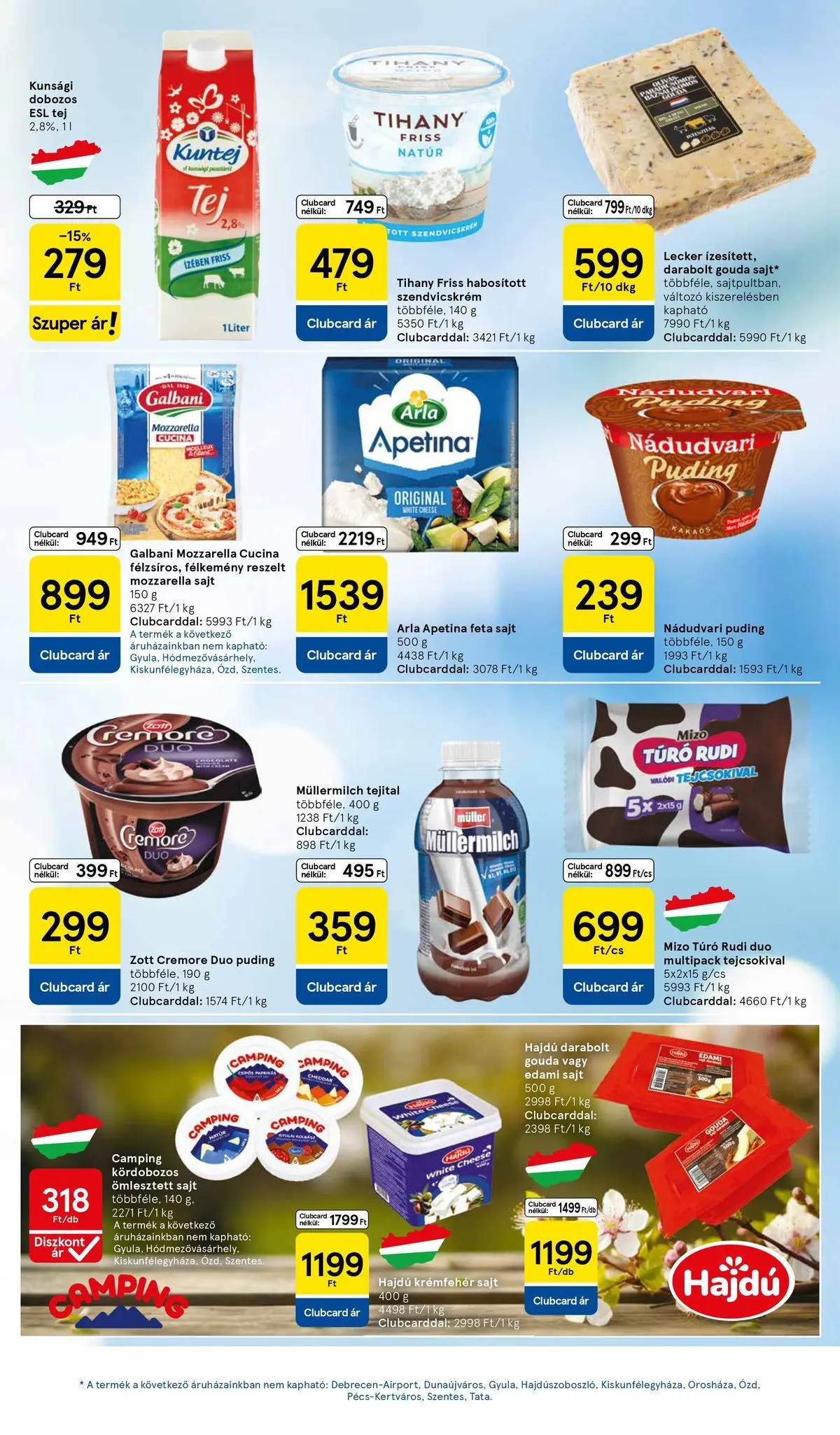 Tesco - Tesco újság érvényessége 2026.04.29-ig - 2026.04.22.-tól - online | Oldal: 15 | Termékek: Feta sajt, Mozzarella, Túró rudi, Tej