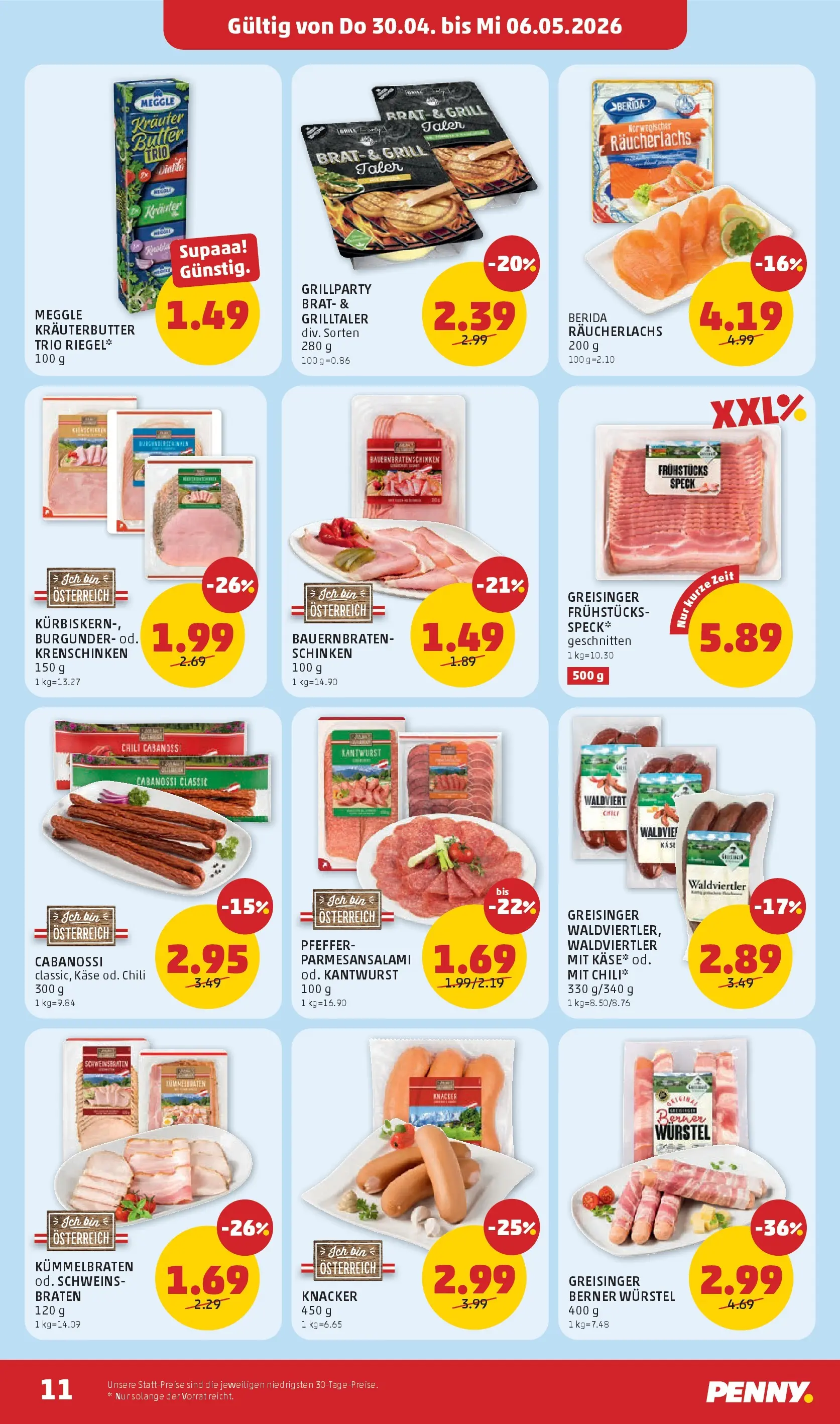 Penny Markt Die ganze Woche sparen ab (30.04.2026) - Angebote, Prospekt | Seite: 11