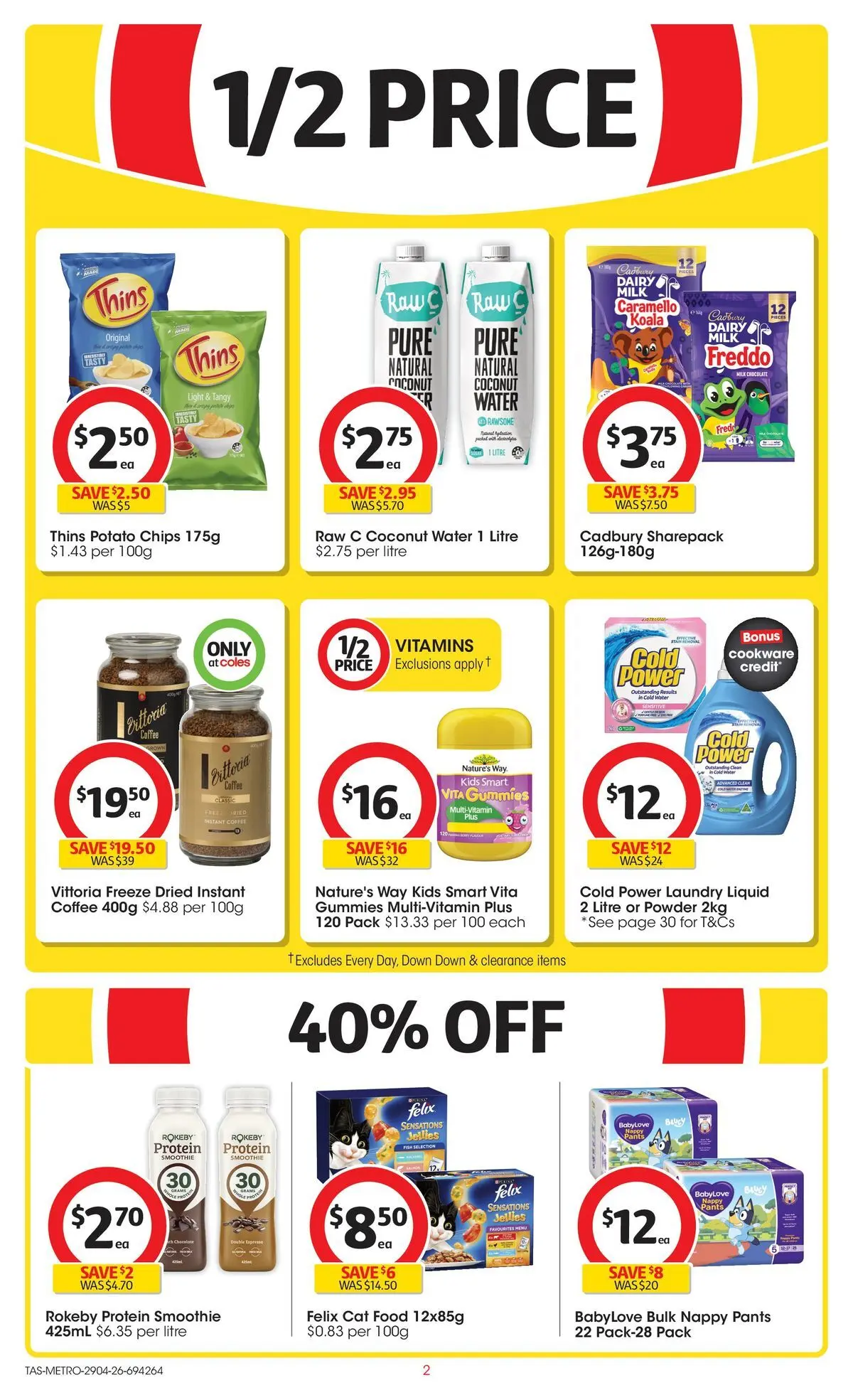 ﻿Coles catalogue valid from 28/04/2026 > Online Australia | Page: 2 | Products: Light, Milk, Dairy, Multivitamin