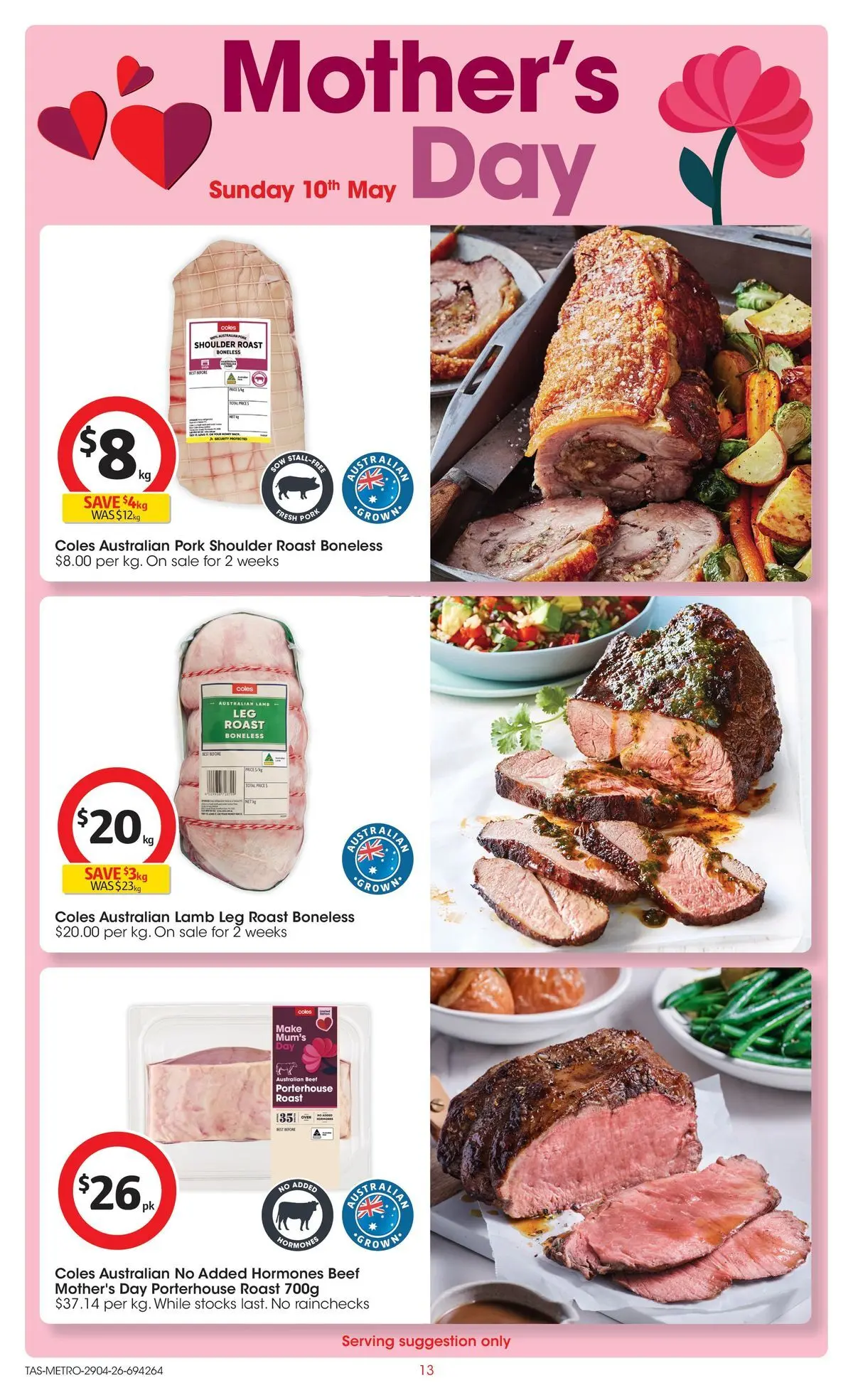 ﻿Coles catalogue valid from 28/04/2026 > Online Australia | Page: 13 | Products: Pork, Lamb, Beef