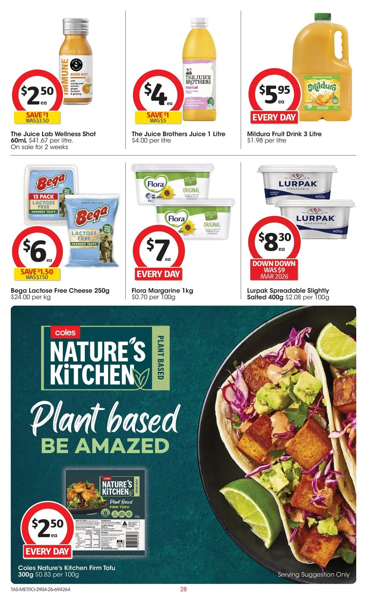 ﻿Coles catalogue valid from 28/04/2026 > Online Australia | Page: 28 | Products: Plant, Cheese, Juice, Bag