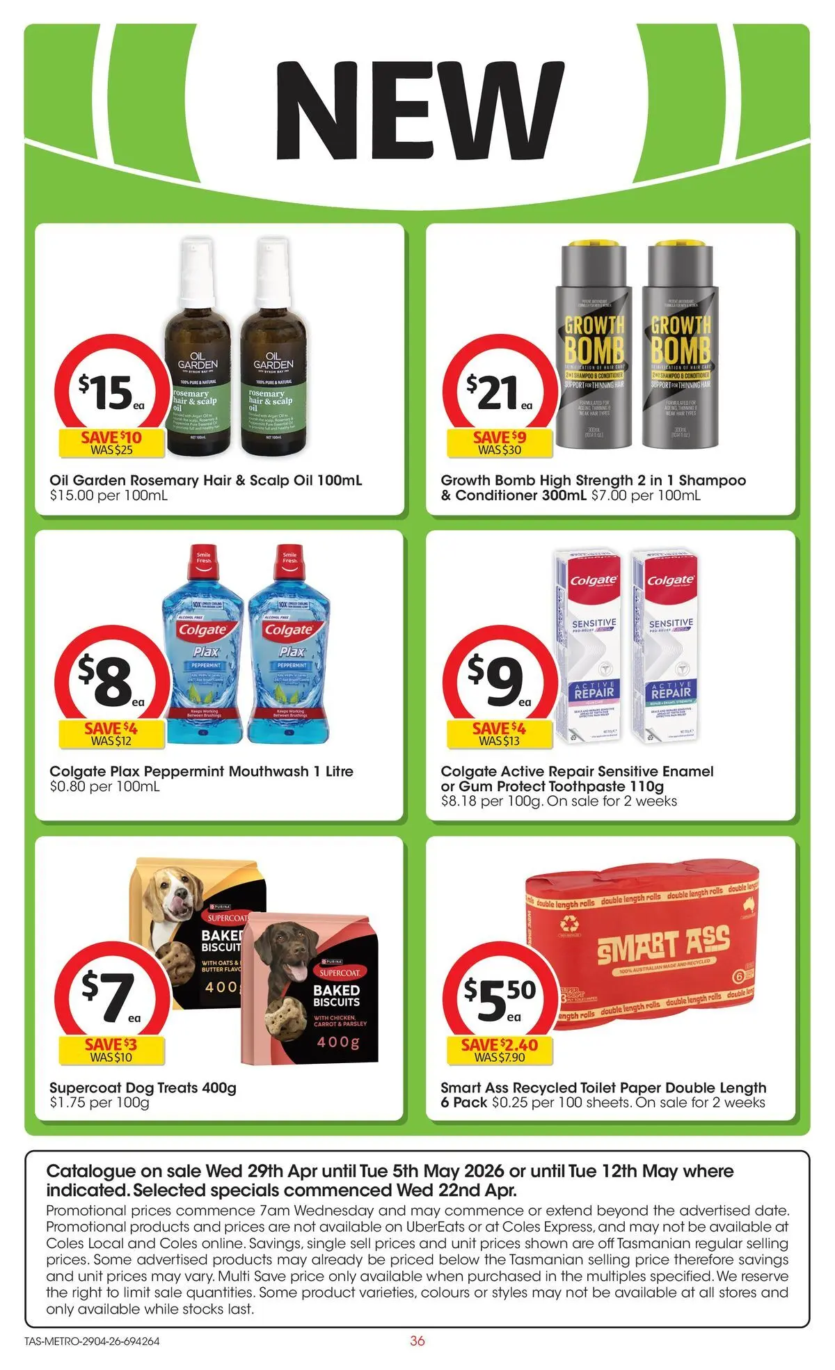 ﻿Coles catalogue valid from 28/04/2026 > Online Australia | Page: 36 | Products: Shampoo, Biscuits, Toilet paper, Parsley