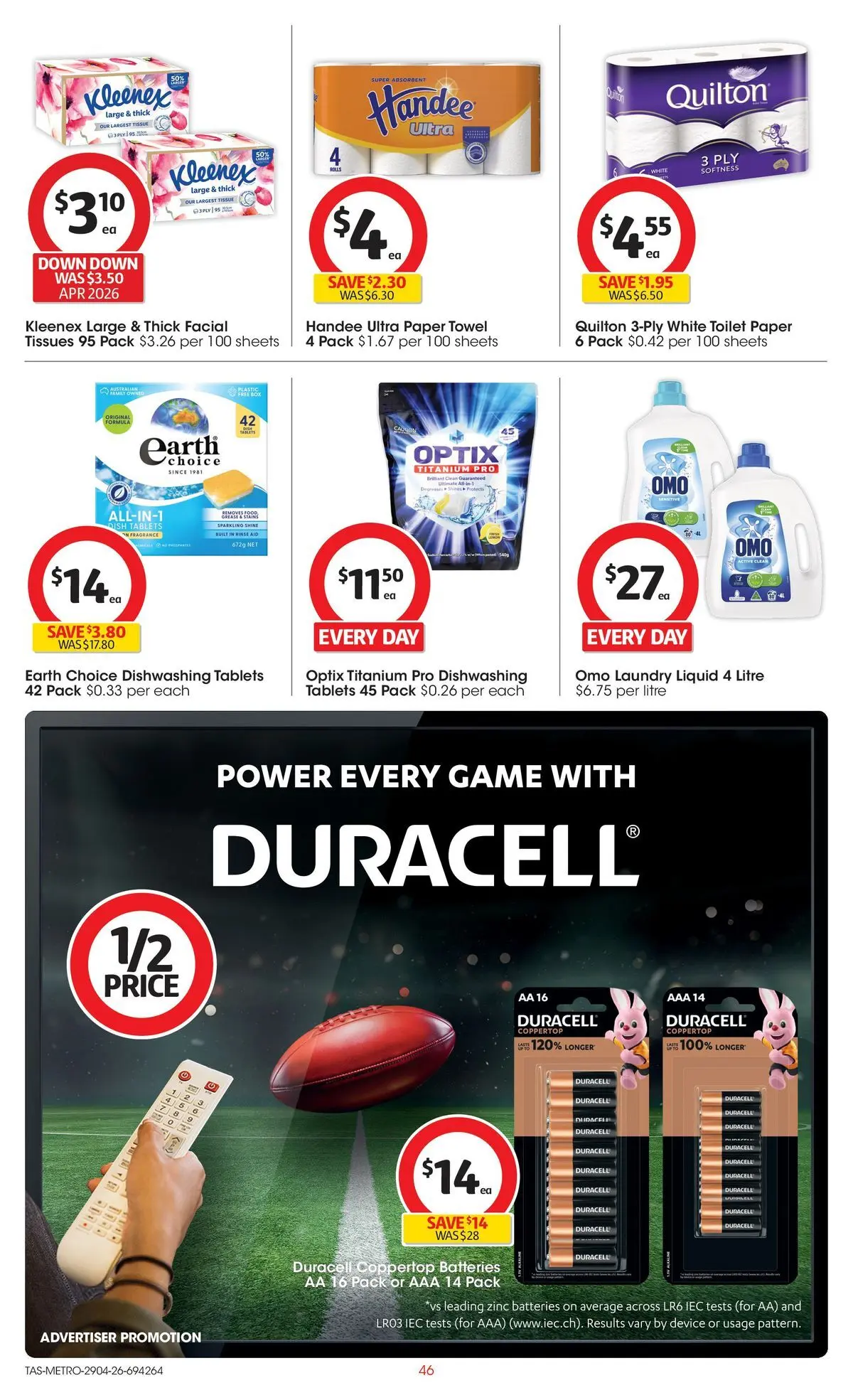 ﻿Coles catalogue valid from 28/04/2026 > Online Australia | Page: 46 | Products: Batteries, Device, Game, Tissues